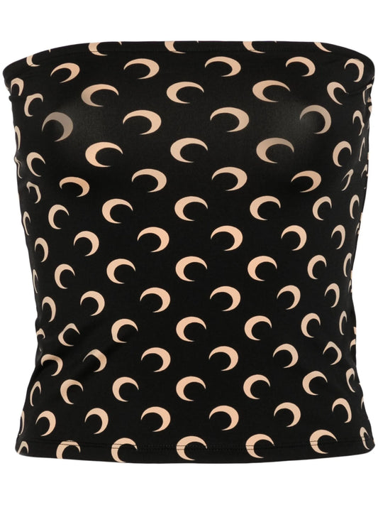 Crescent Moon-print tube top