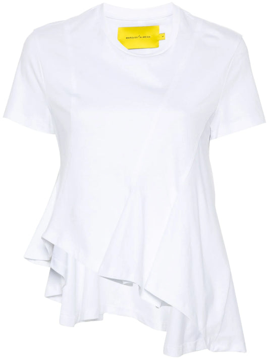asymmetric jersey T-shirt