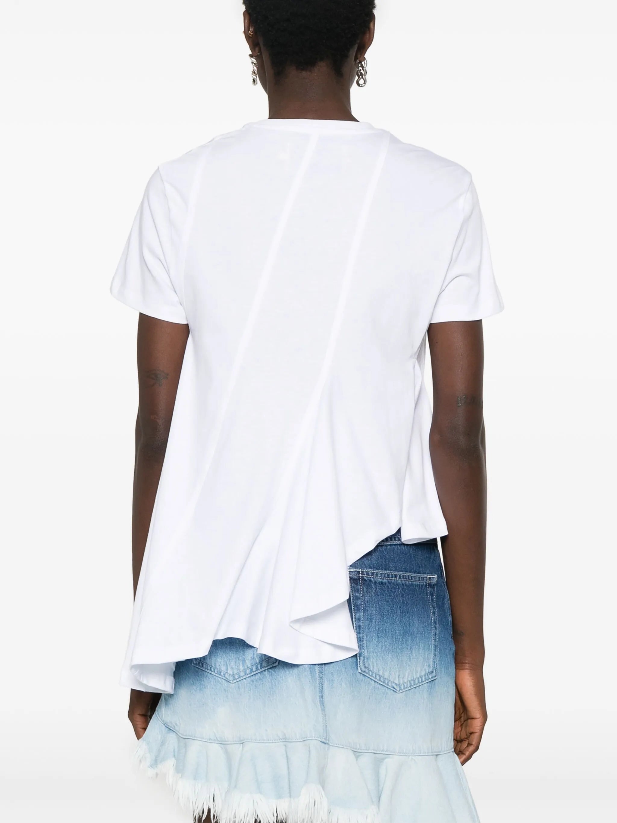 asymmetric jersey T-shirt