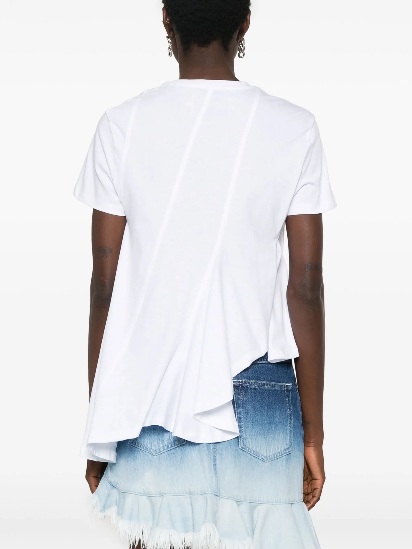 asymmetric jersey T-shirt