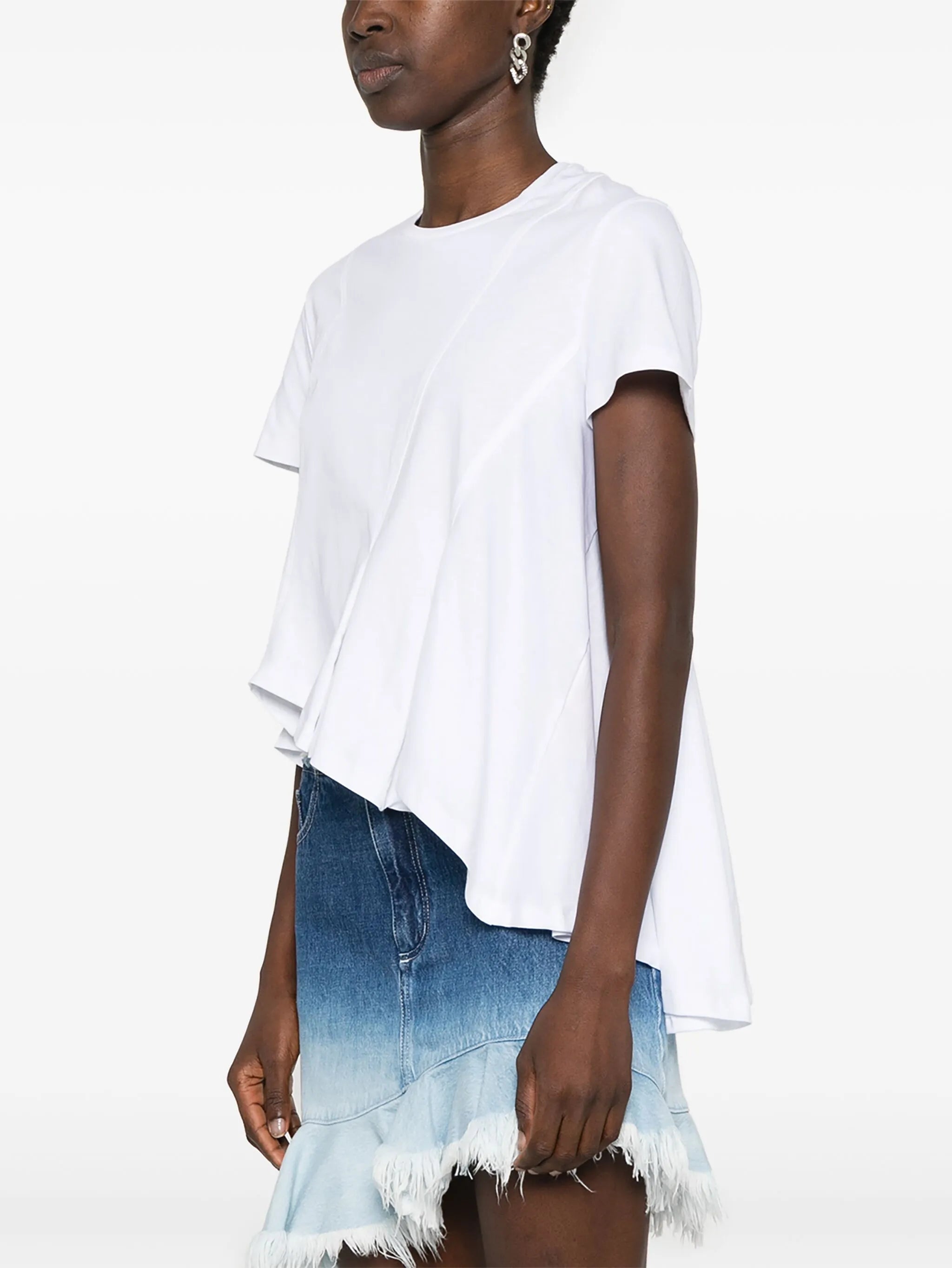 asymmetric jersey T-shirt
