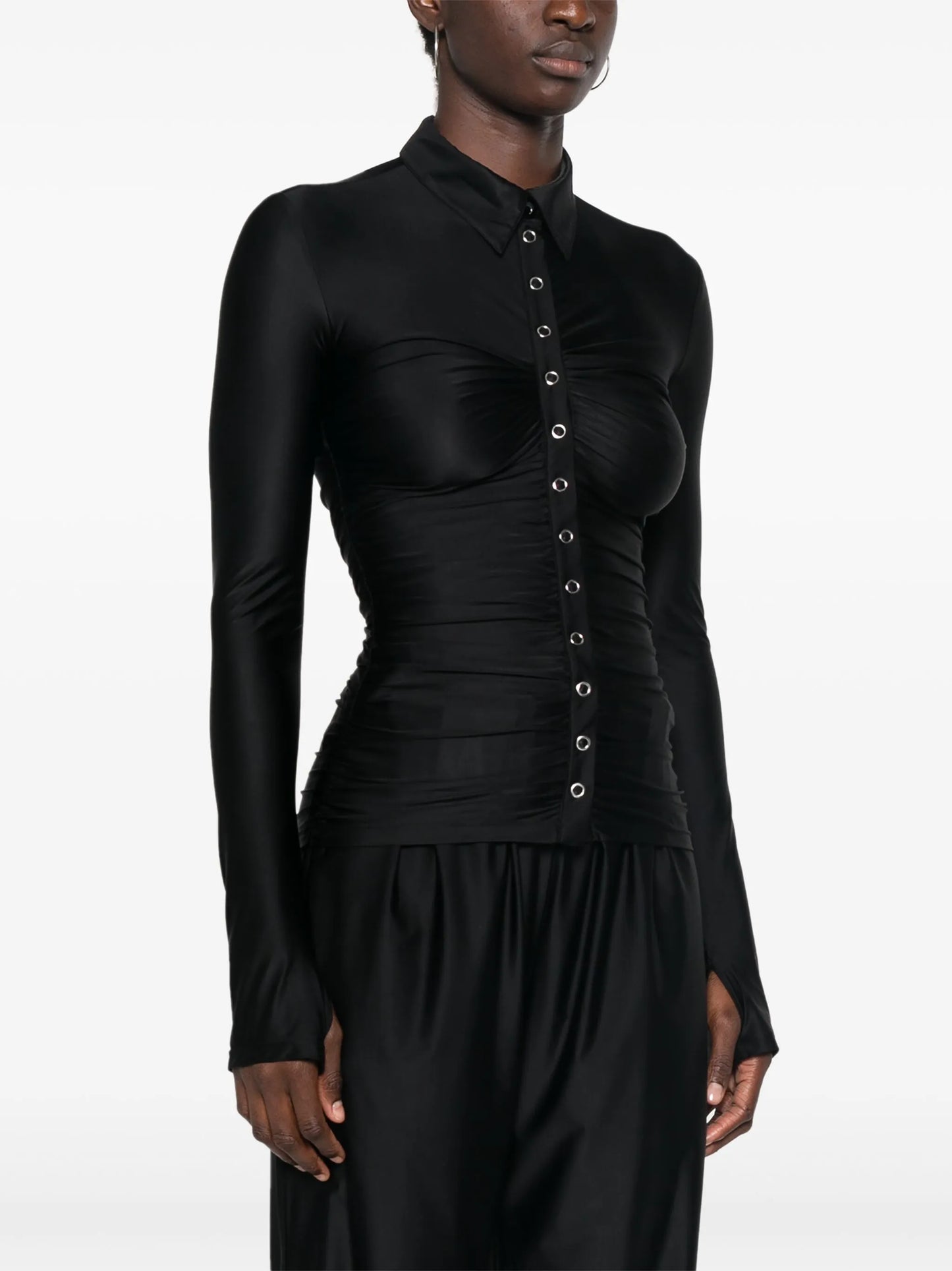 draped jersey blouse