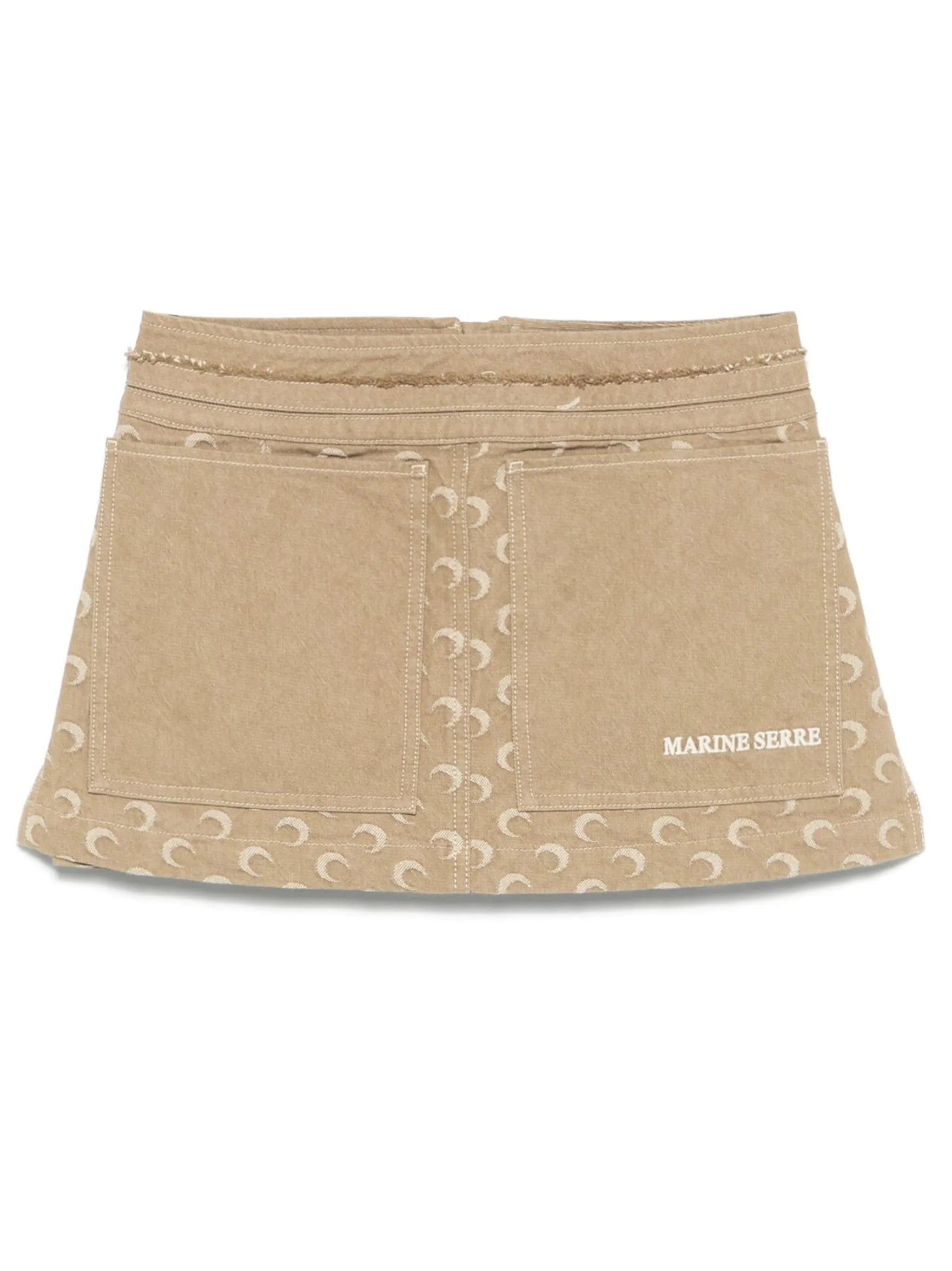 Moon-jacquard mini skirt
