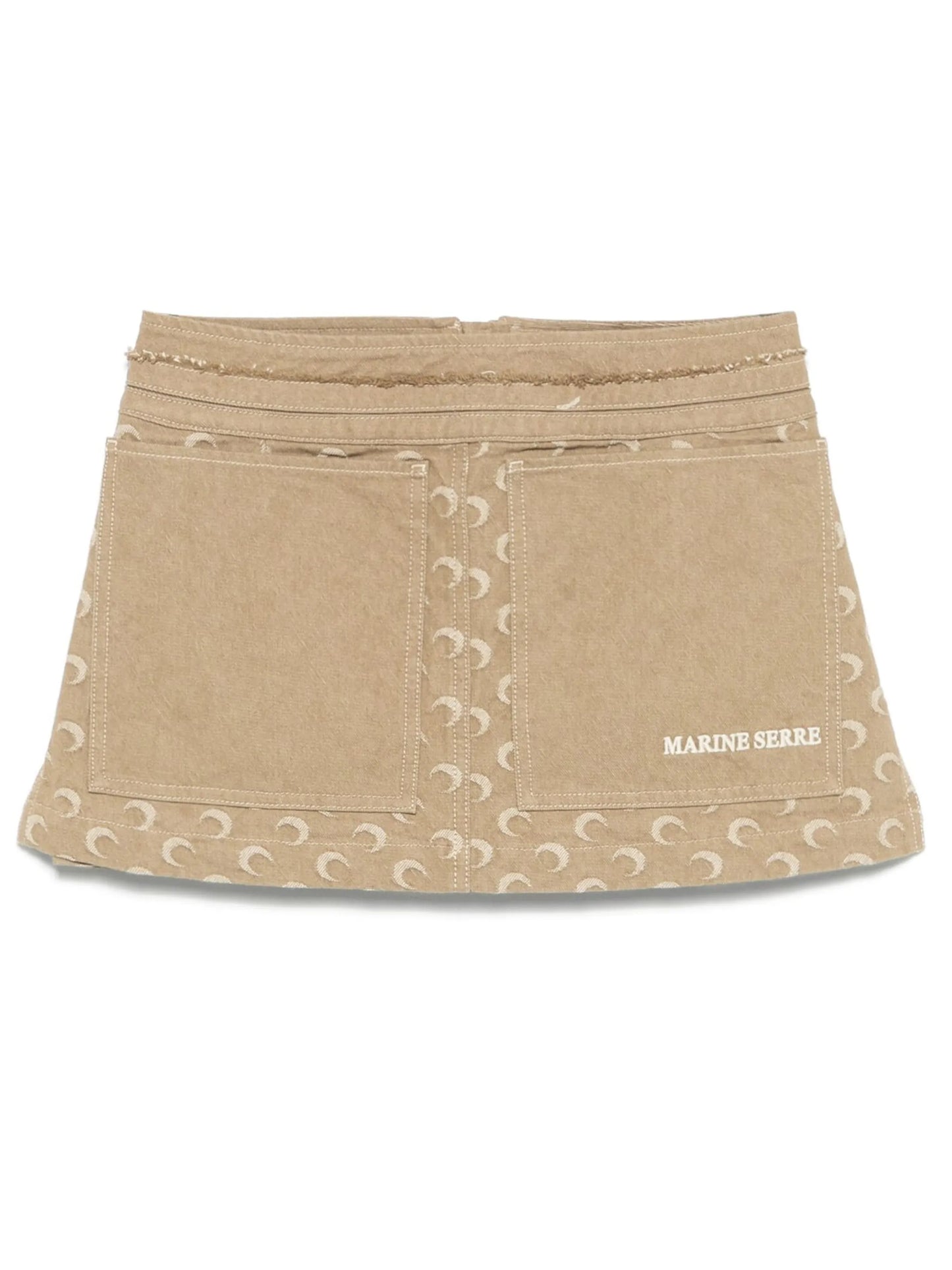 Moon-jacquard mini skirt