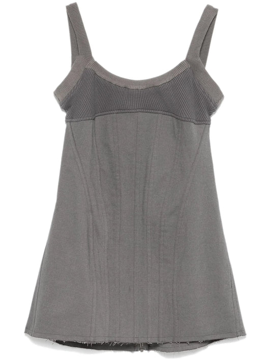 waffle-knit corset mini dress