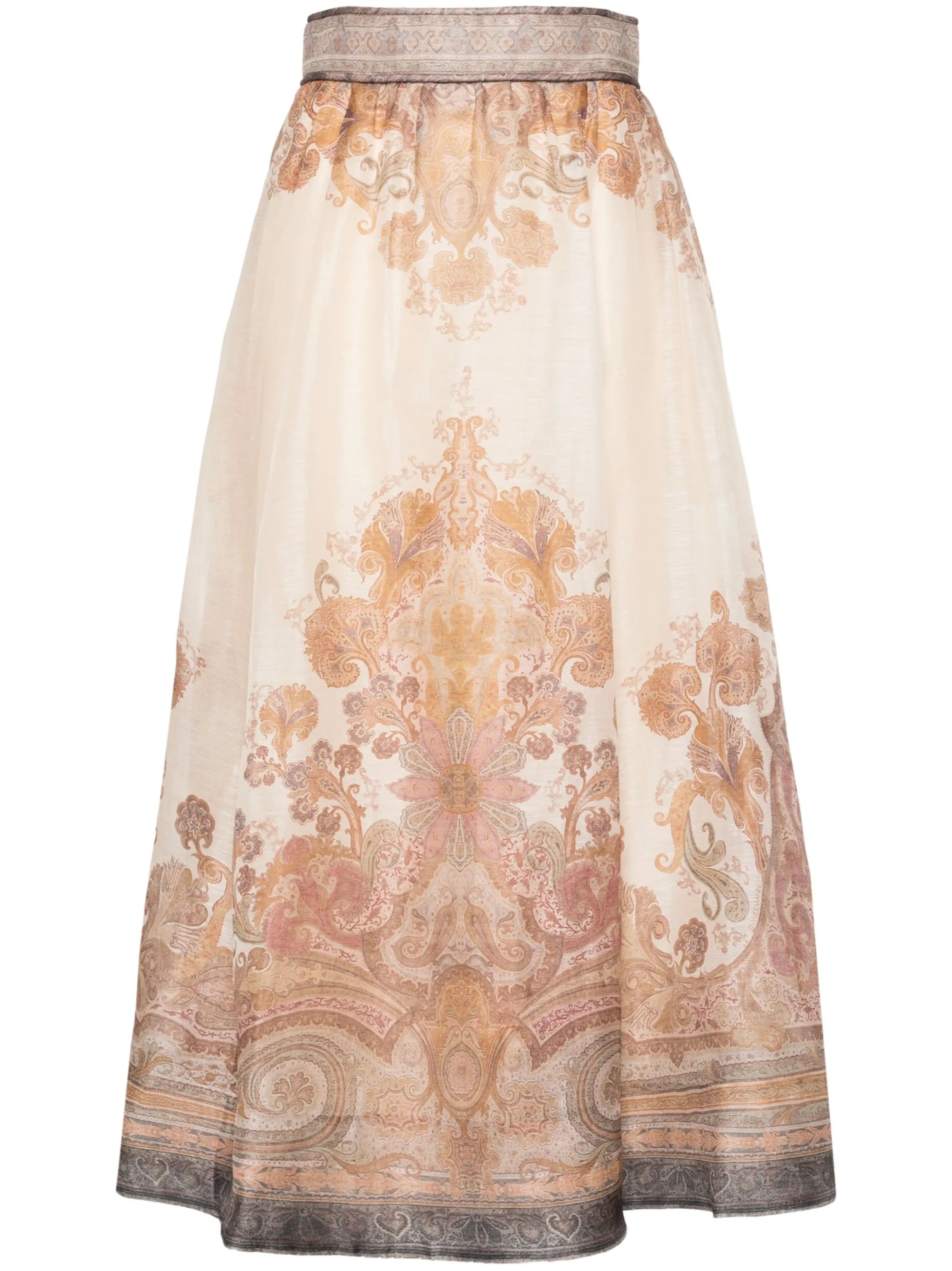 Illustration midi skirt