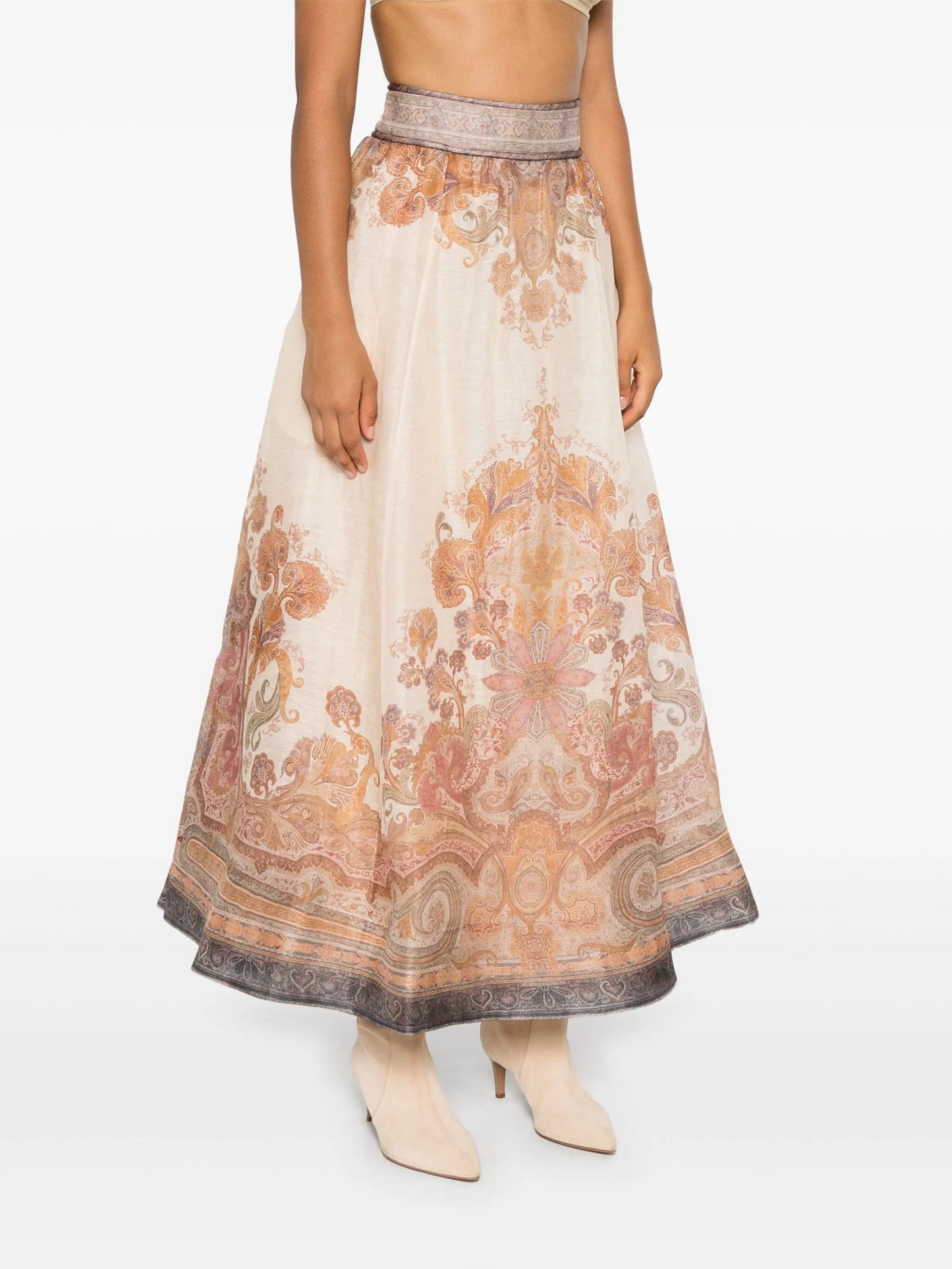Illustration midi skirt