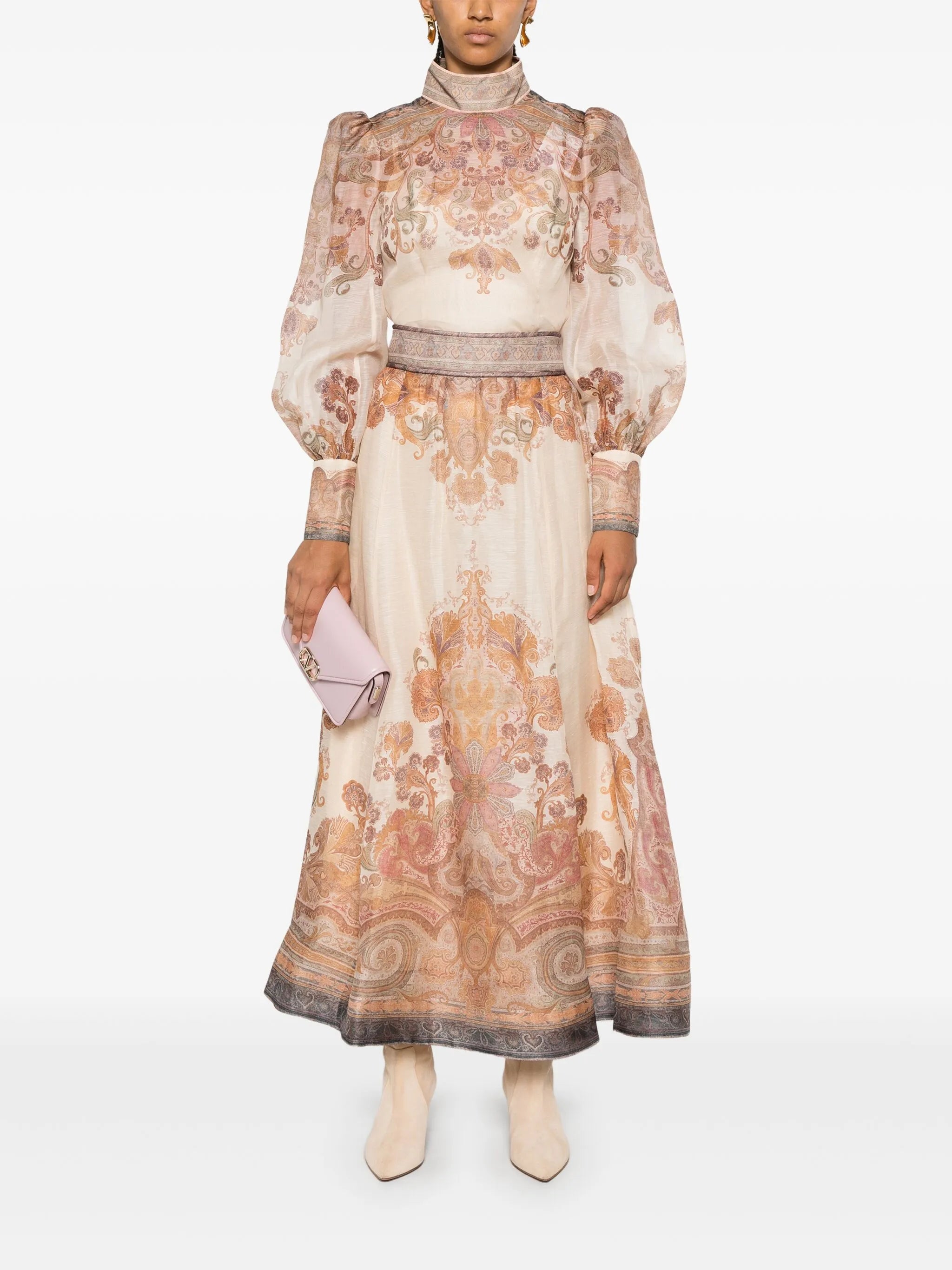 Illustration midi skirt