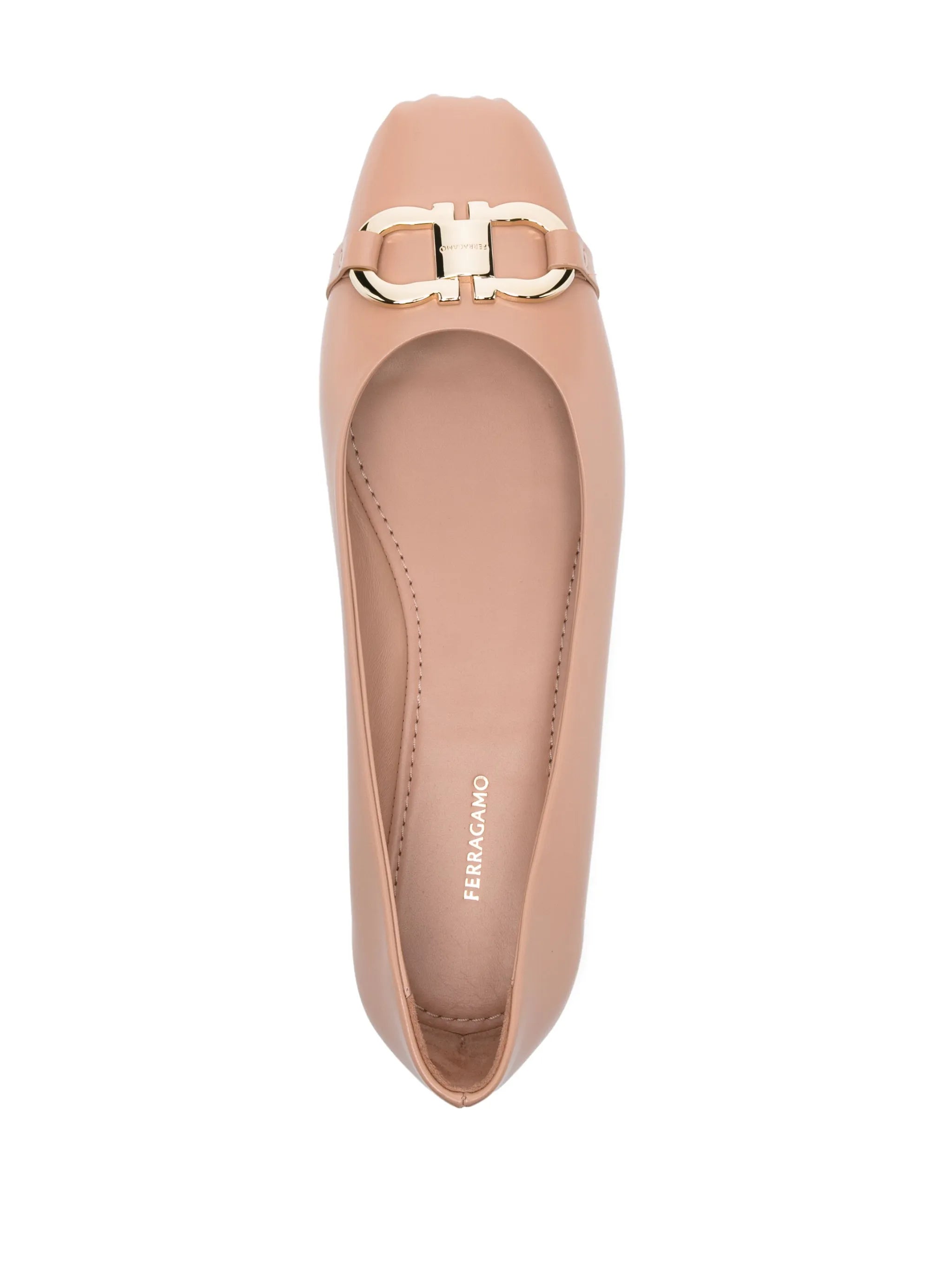 Gancini-buckle ballerina shoes