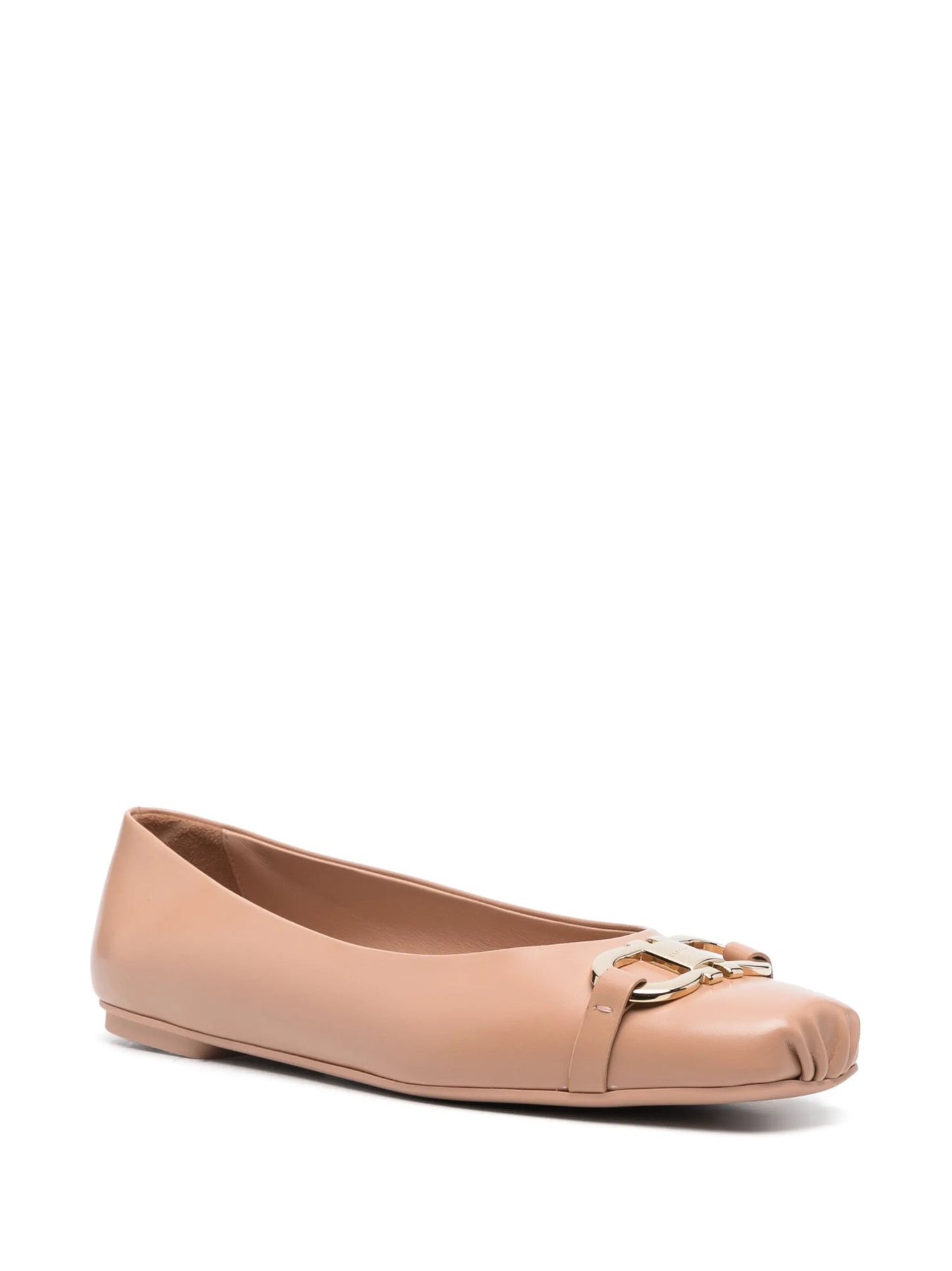 Gancini-buckle ballerina shoes