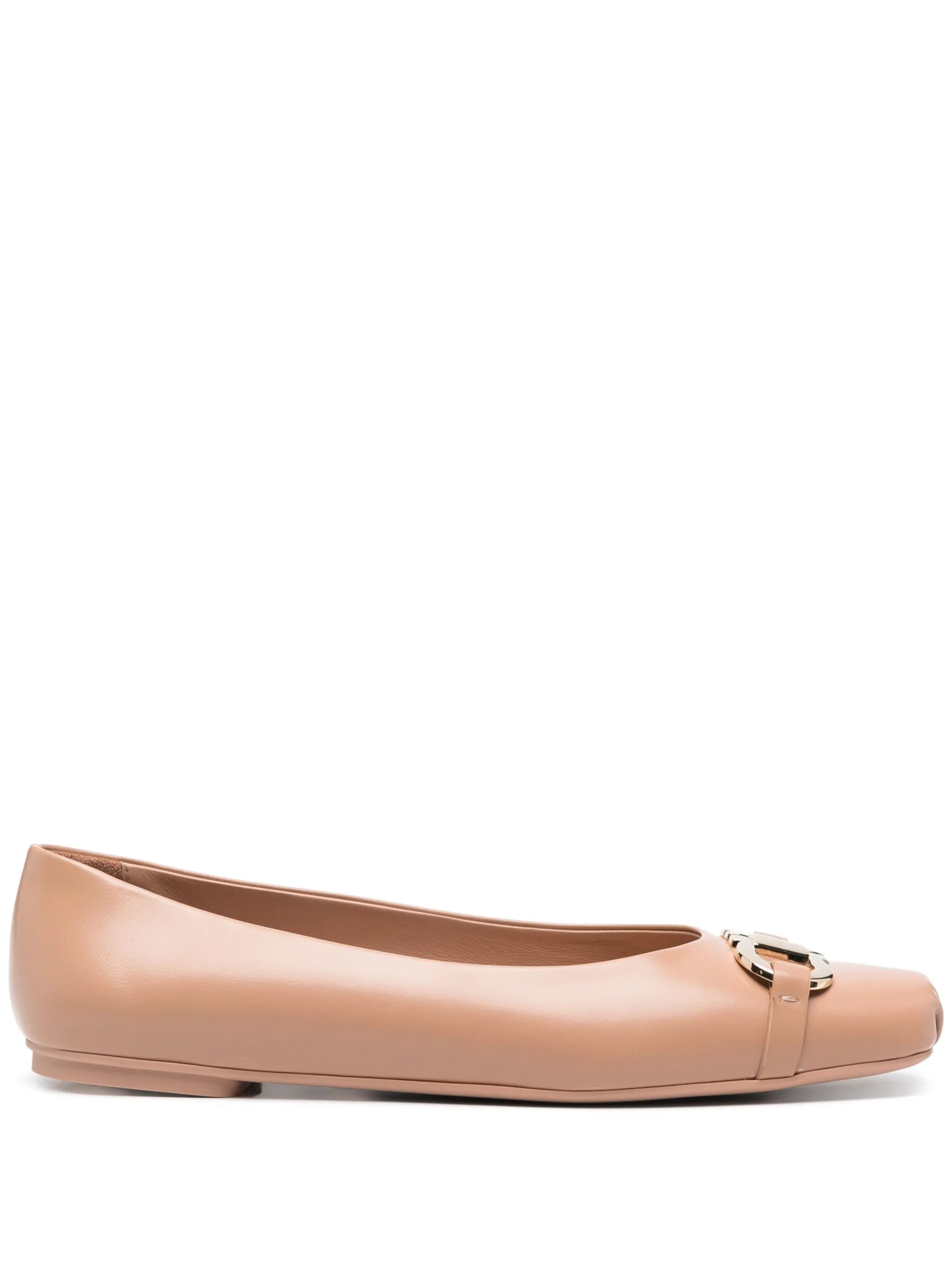 Gancini-buckle ballerina shoes