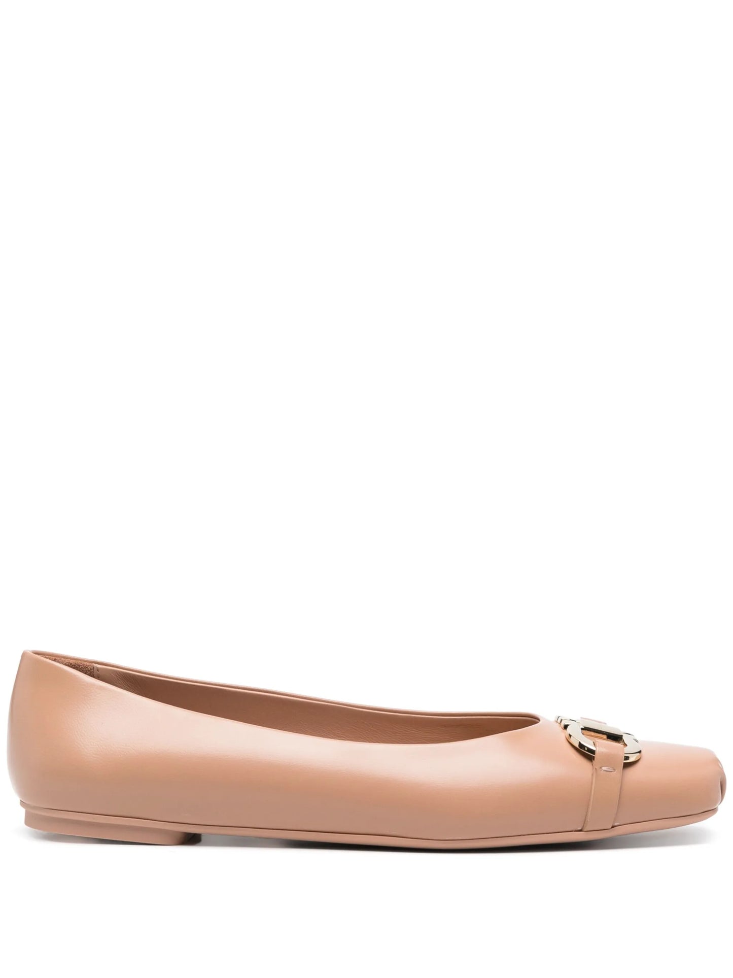 Gancini-buckle ballerina shoes