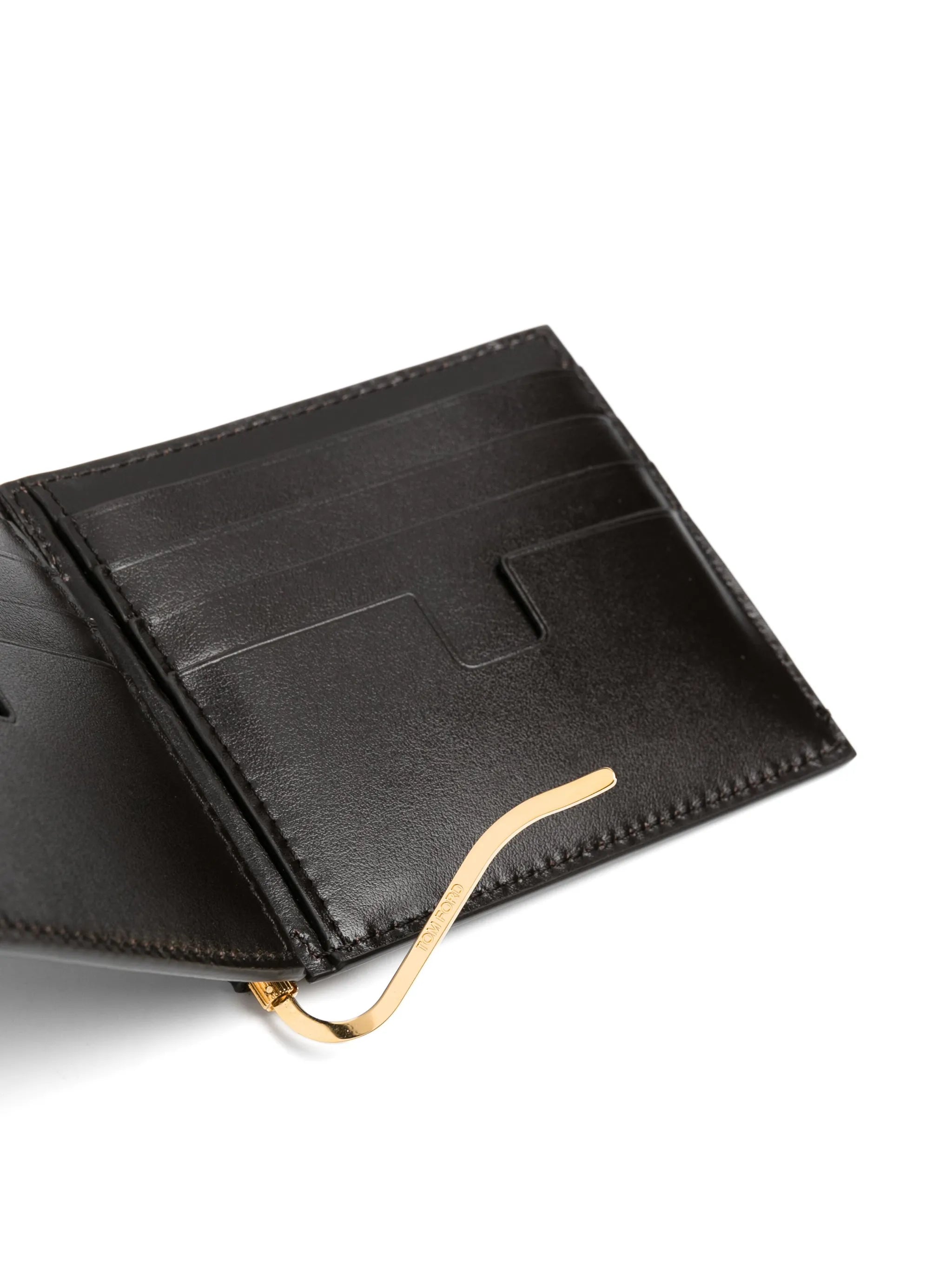 crocodile-embossed money clip wallet