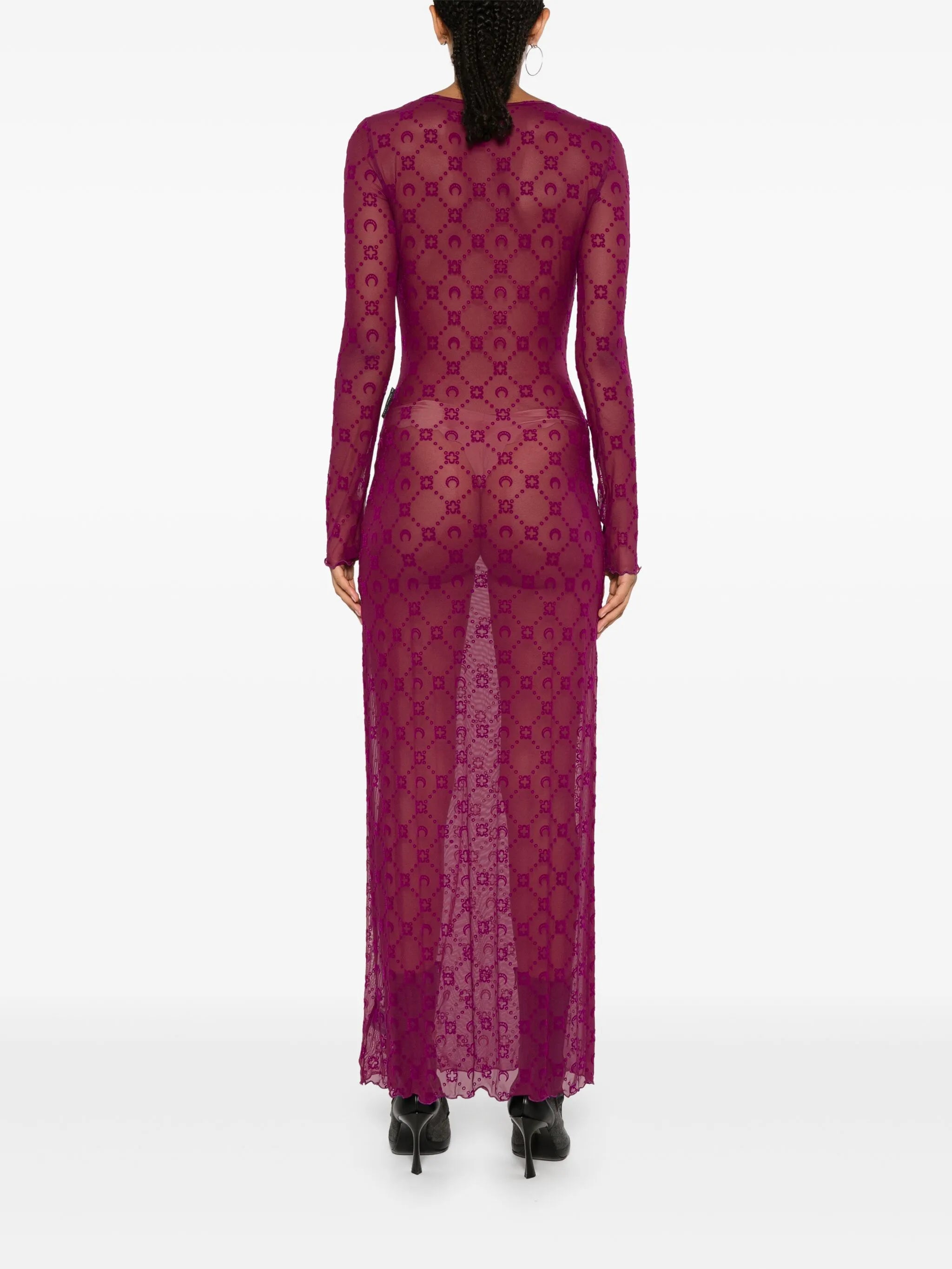 Moonogram mesh maxi dress