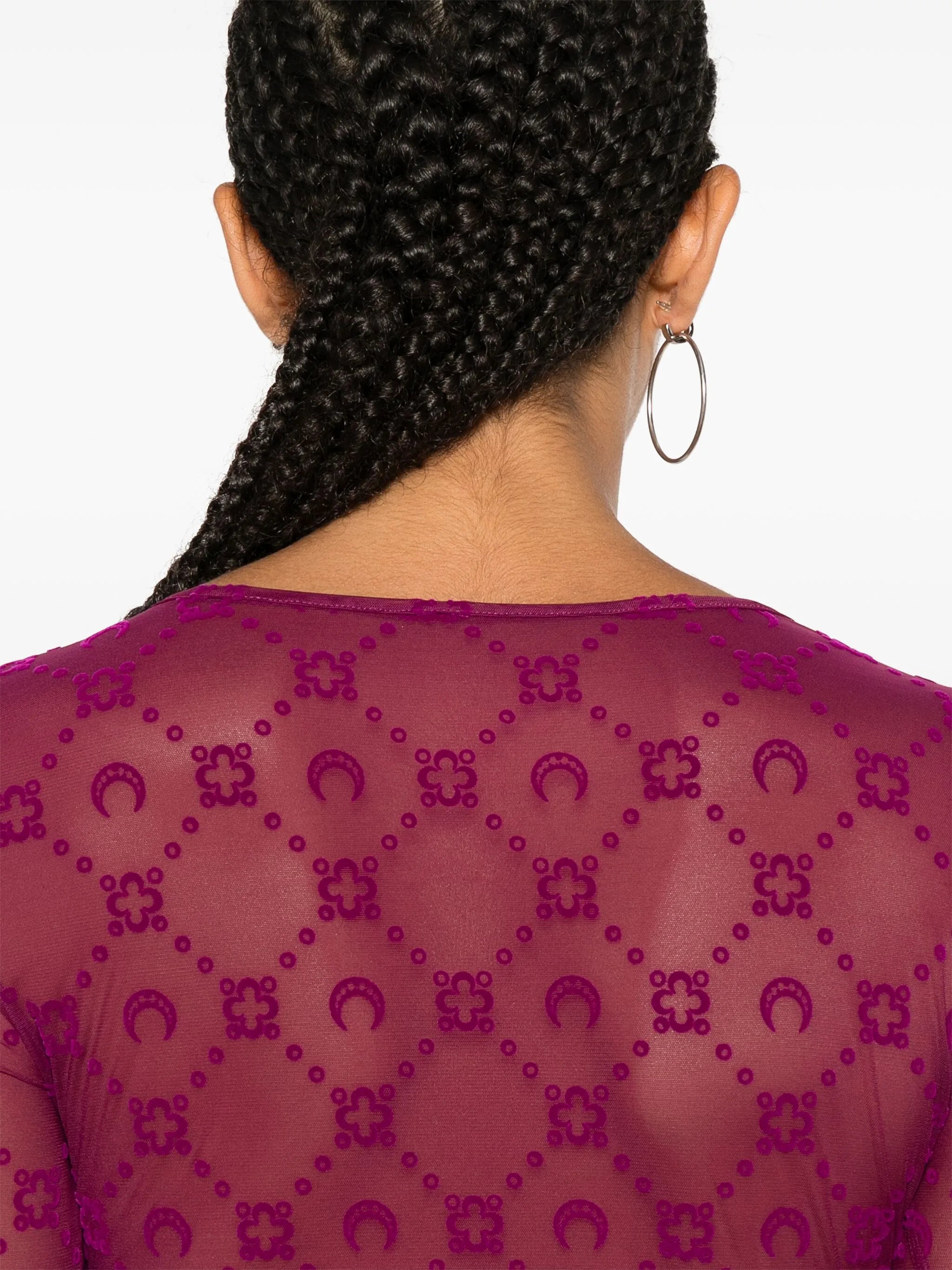Moonogram mesh maxi dress