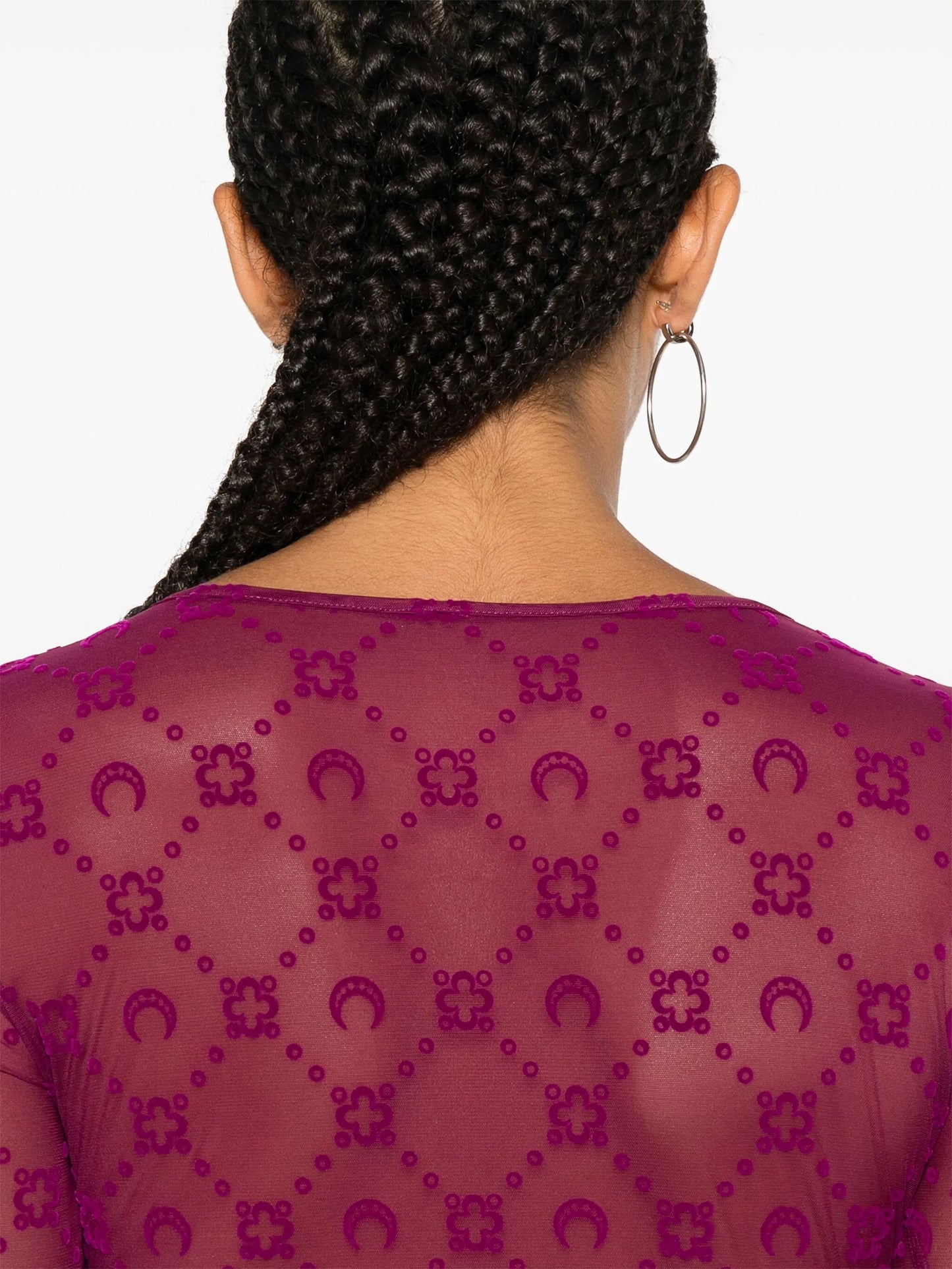 Moonogram mesh maxi dress