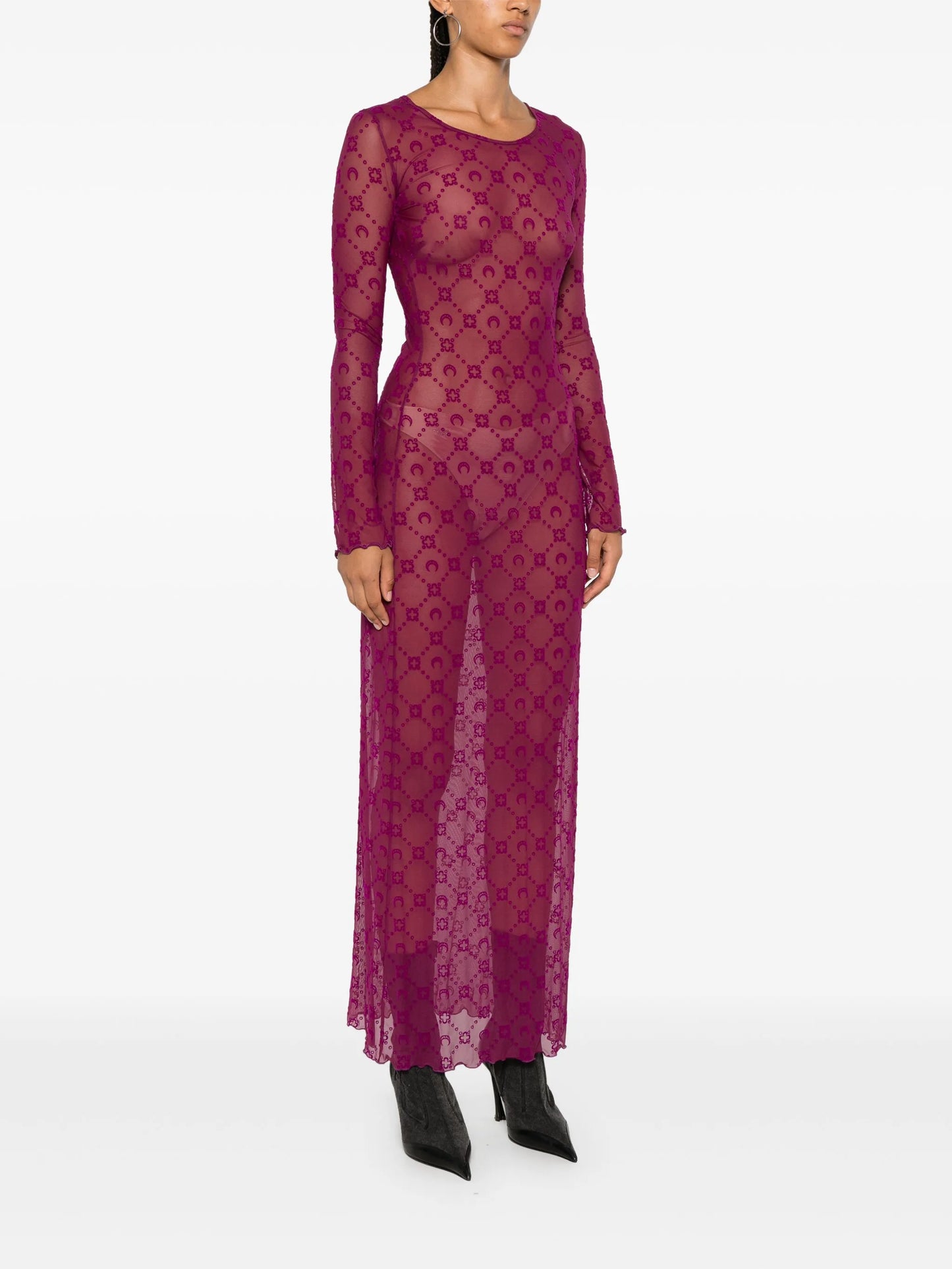 Moonogram mesh maxi dress