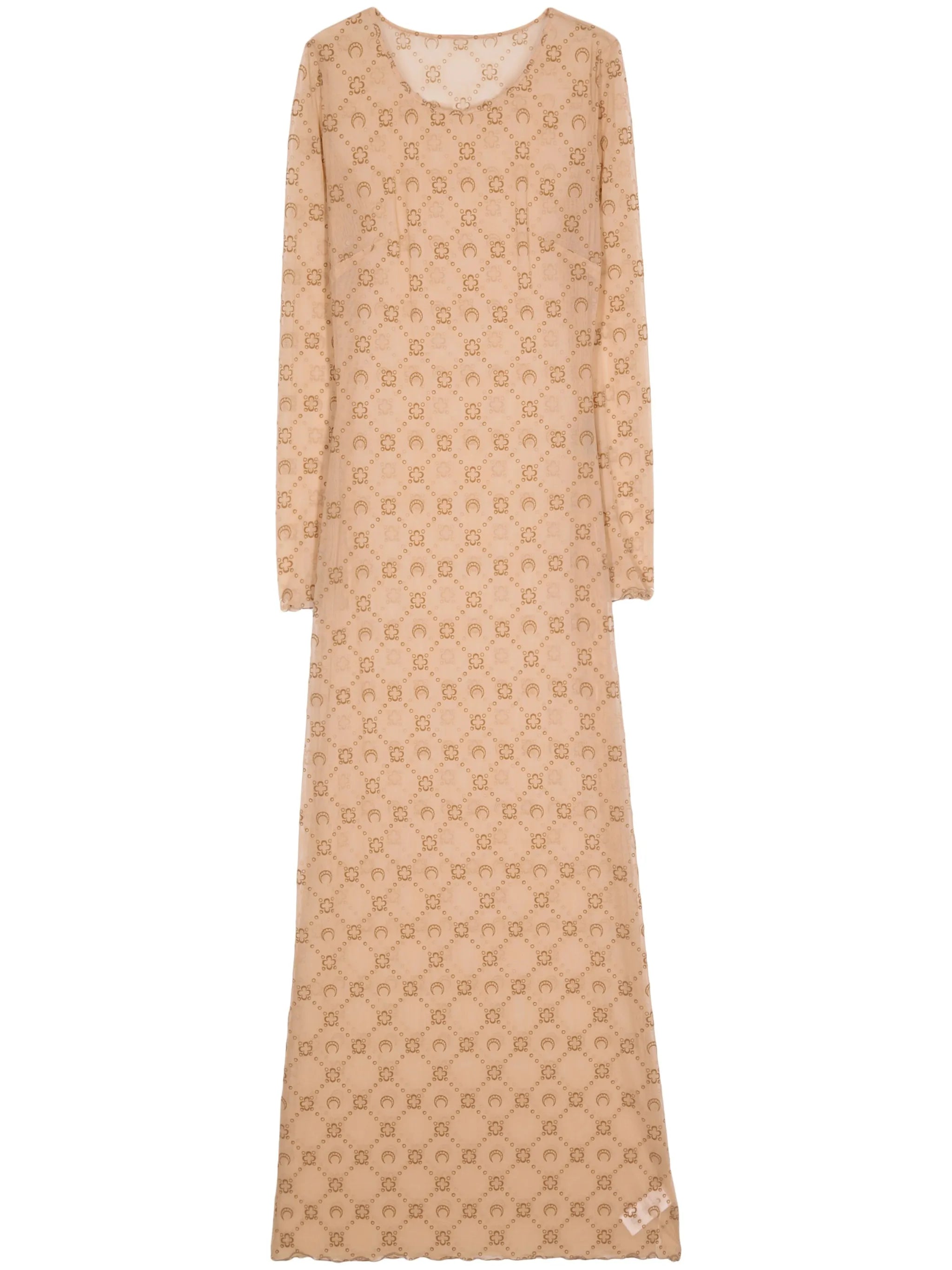 Moonogram-pattern semi-sheer dress