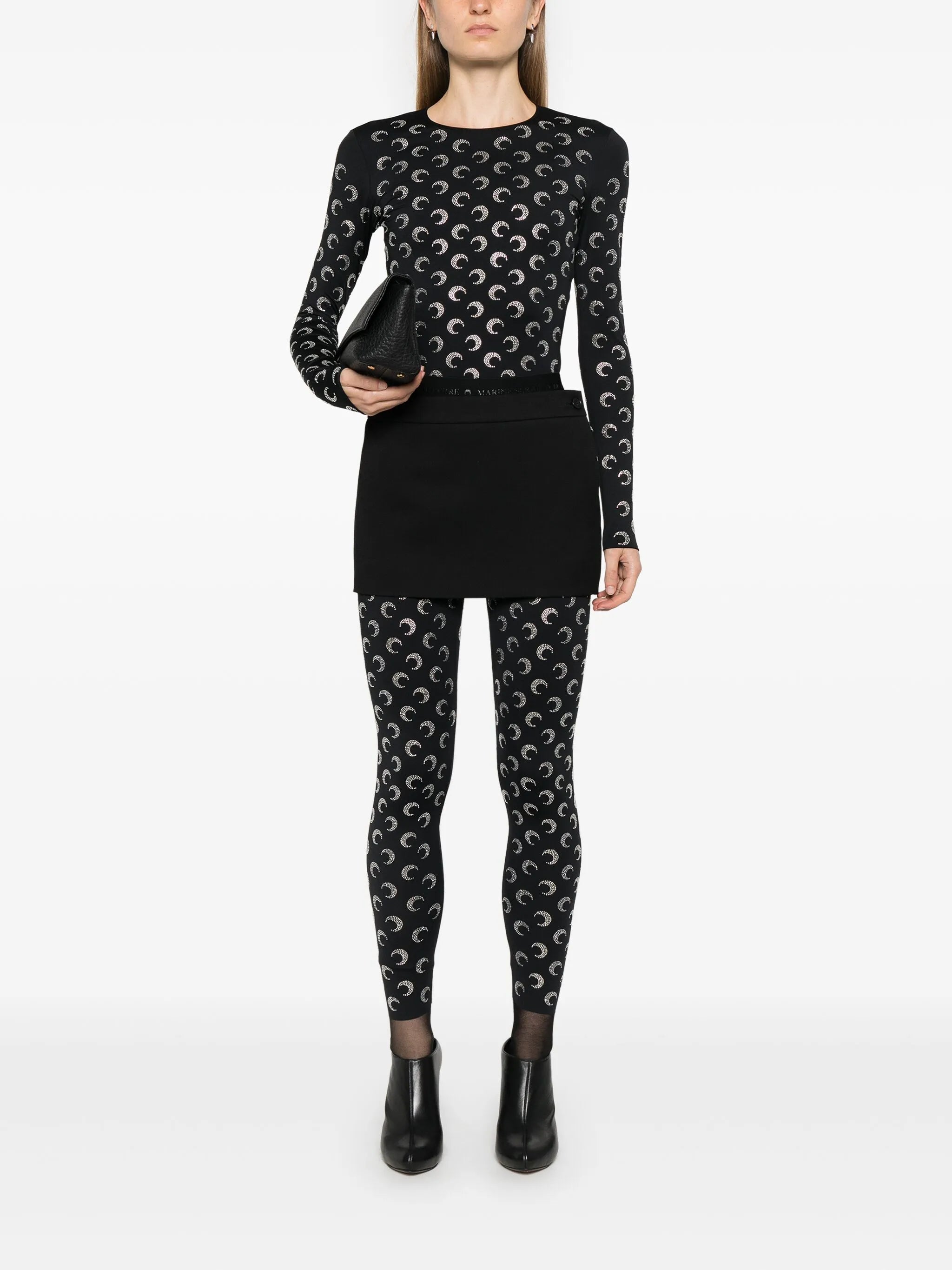 Crescent Moon strass-embellished top