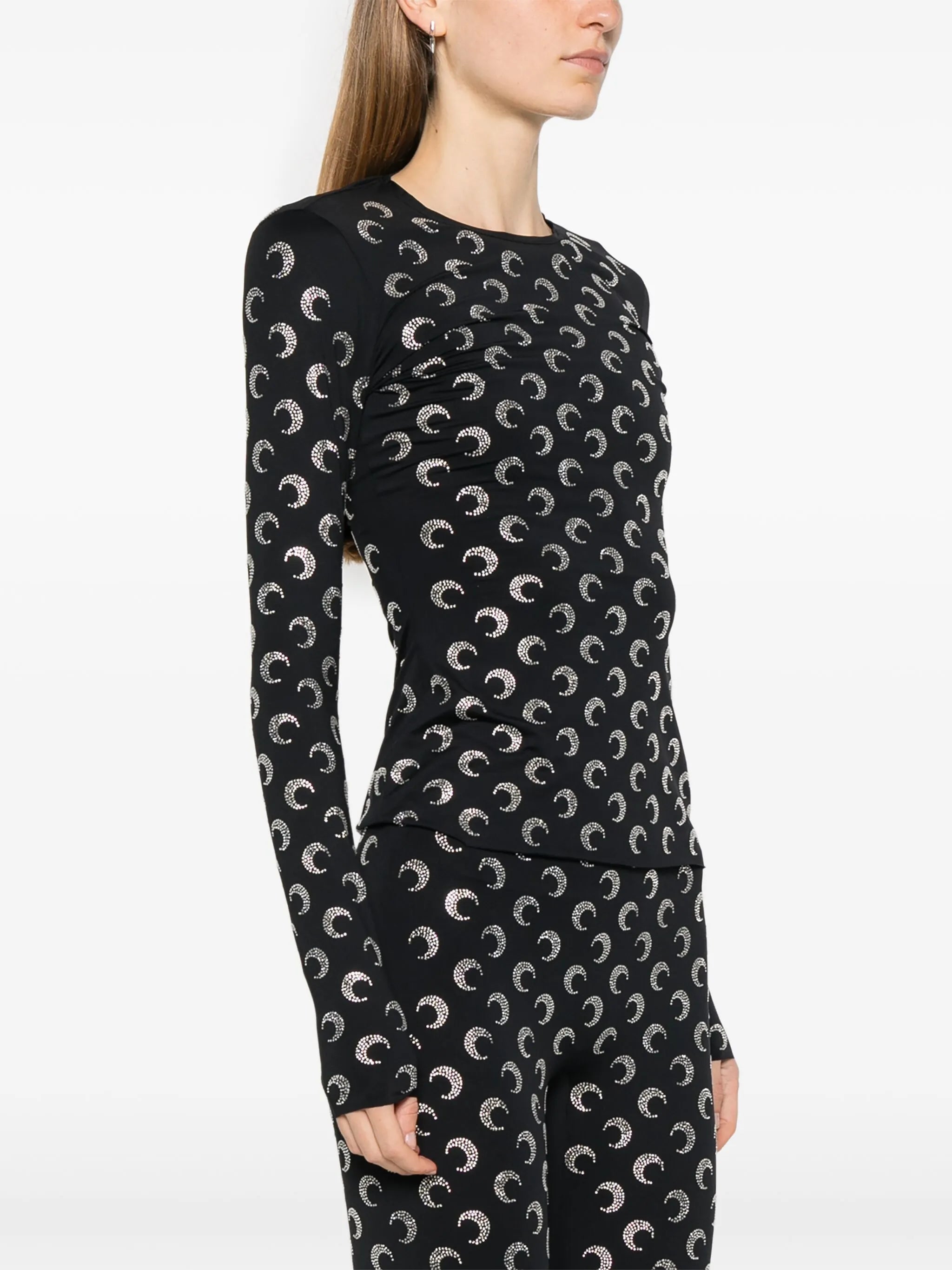 Crescent Moon strass-embellished top