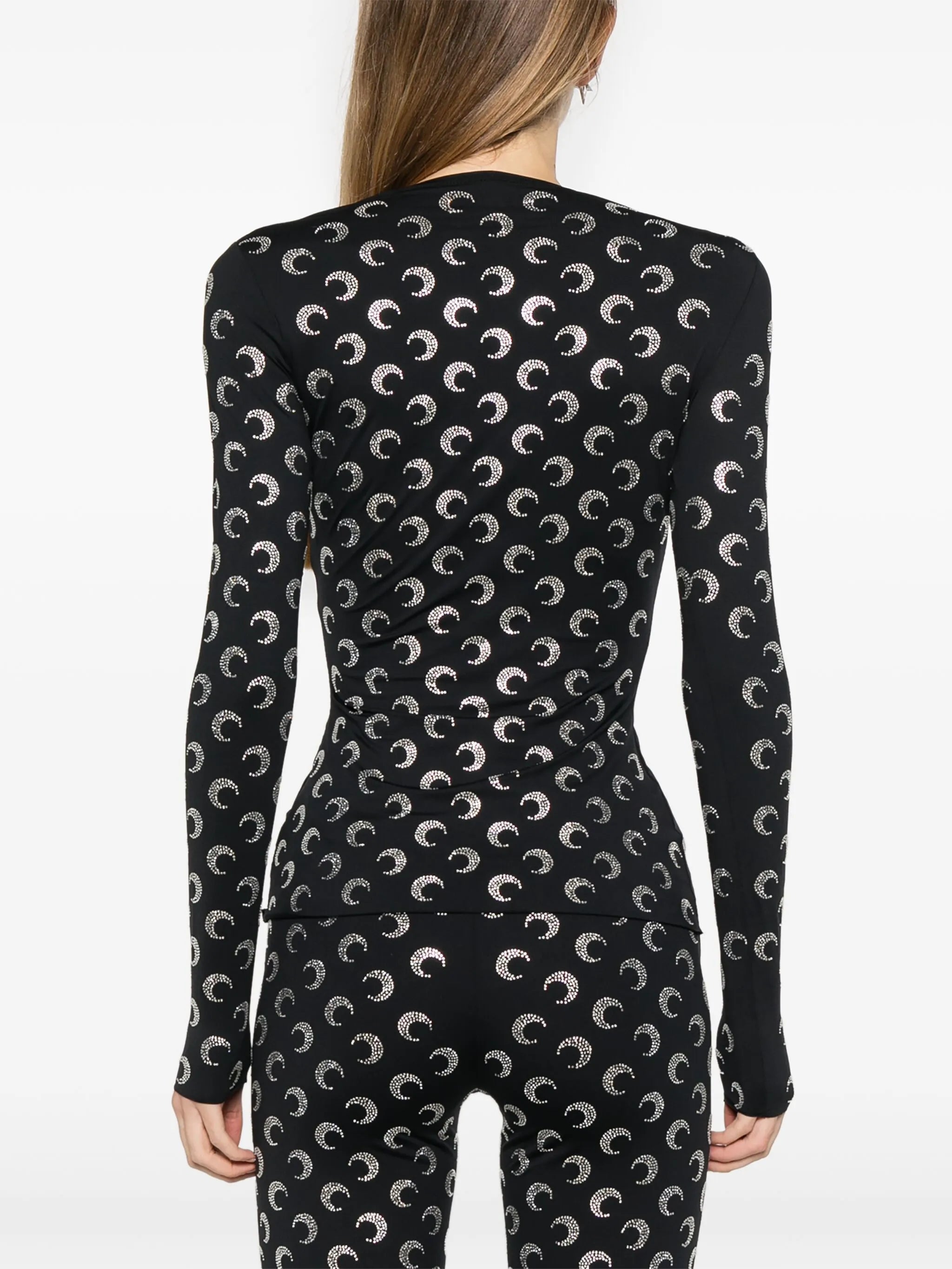 Crescent Moon strass-embellished top