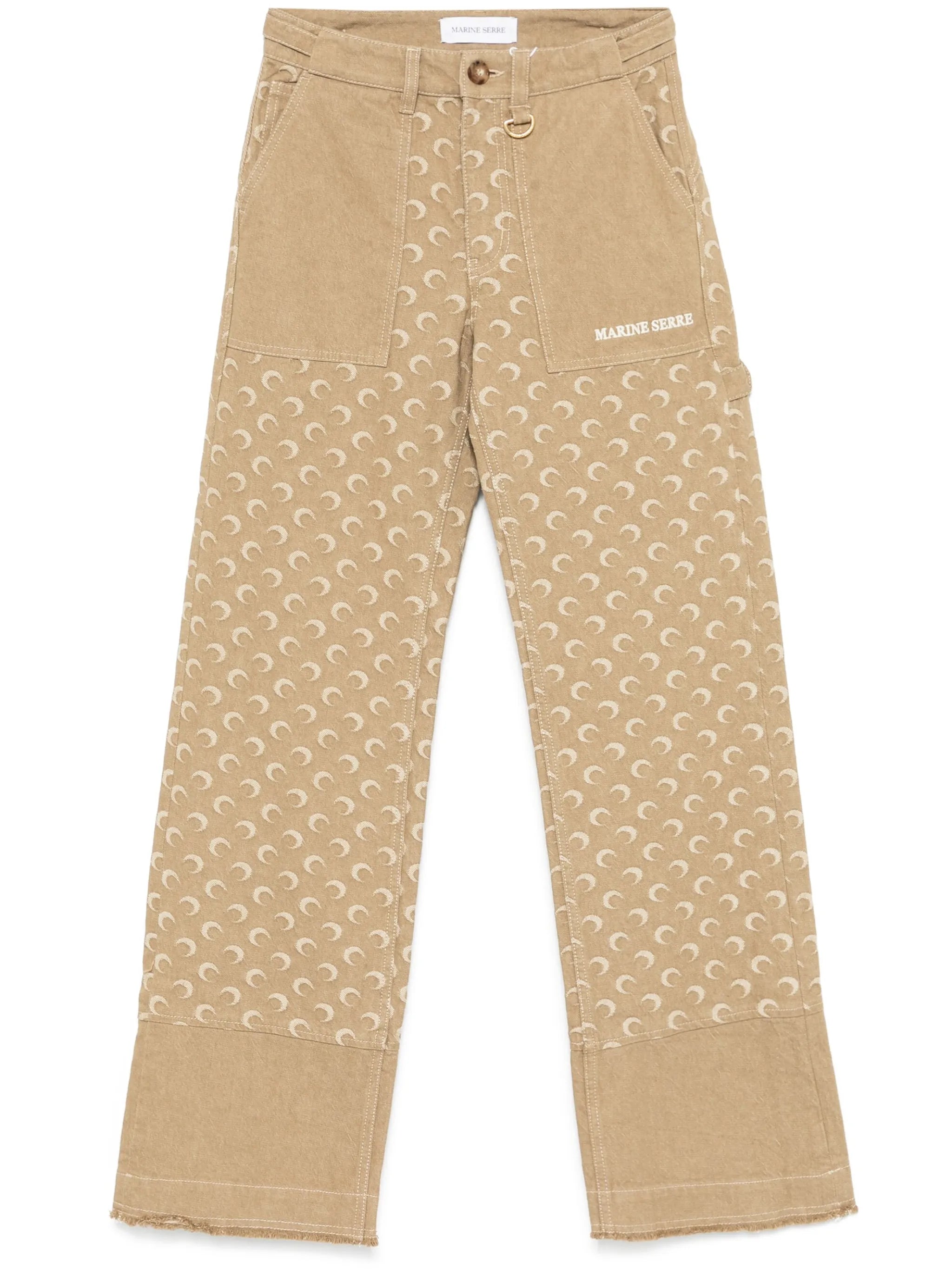 Moon-jacquard twill trousers