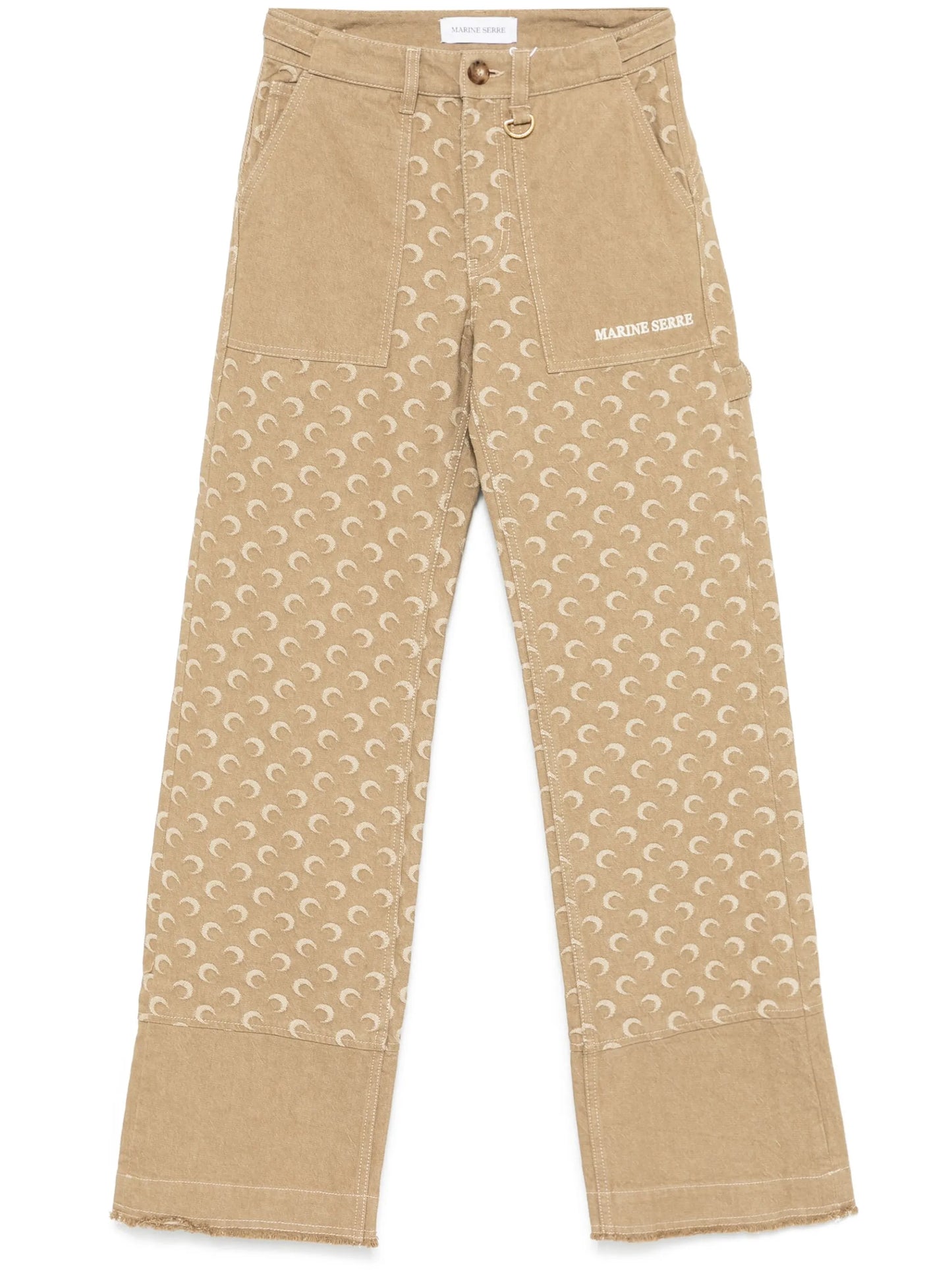 Moon-jacquard twill trousers