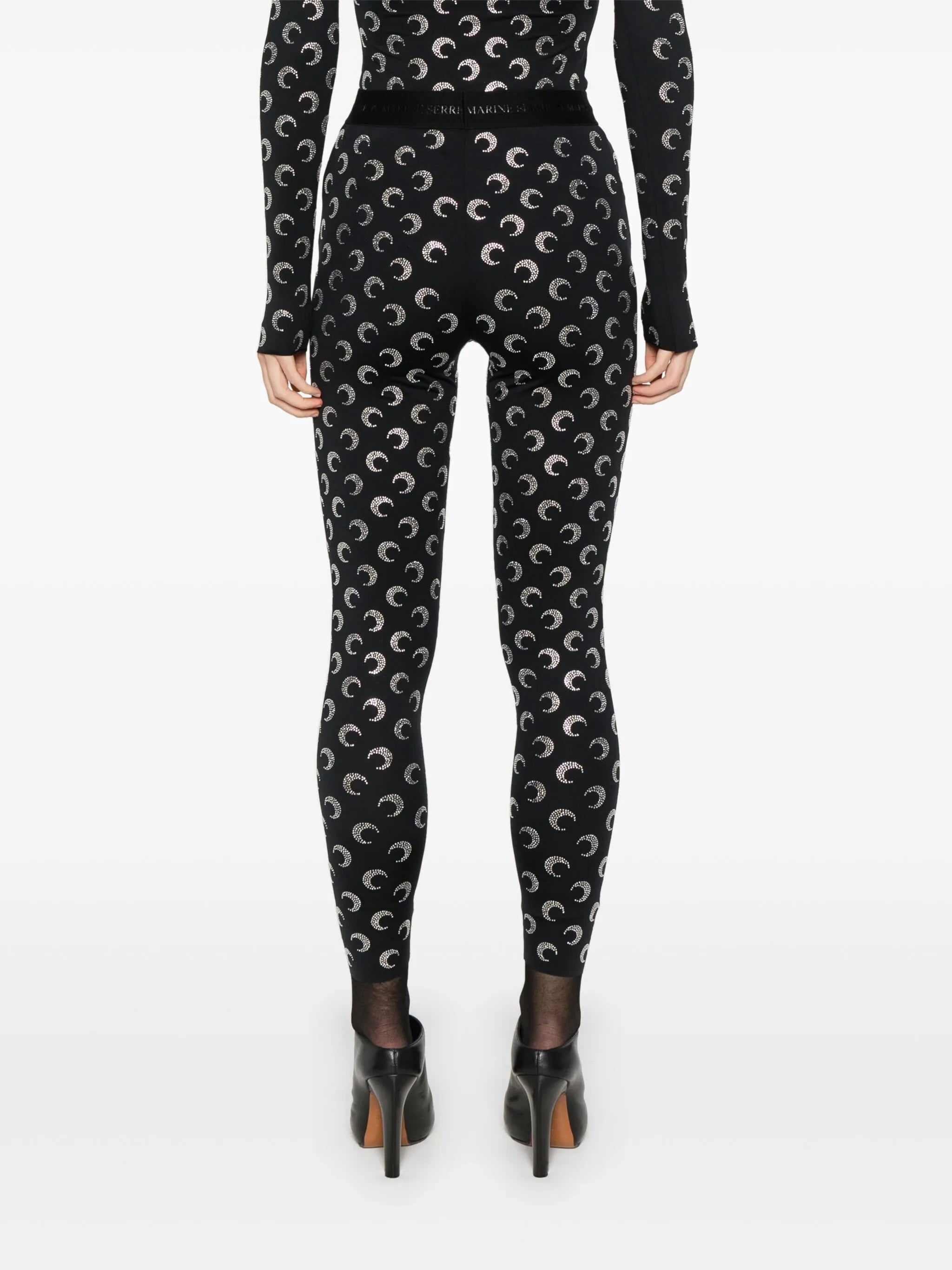 Crescent Moon-embellished leggings