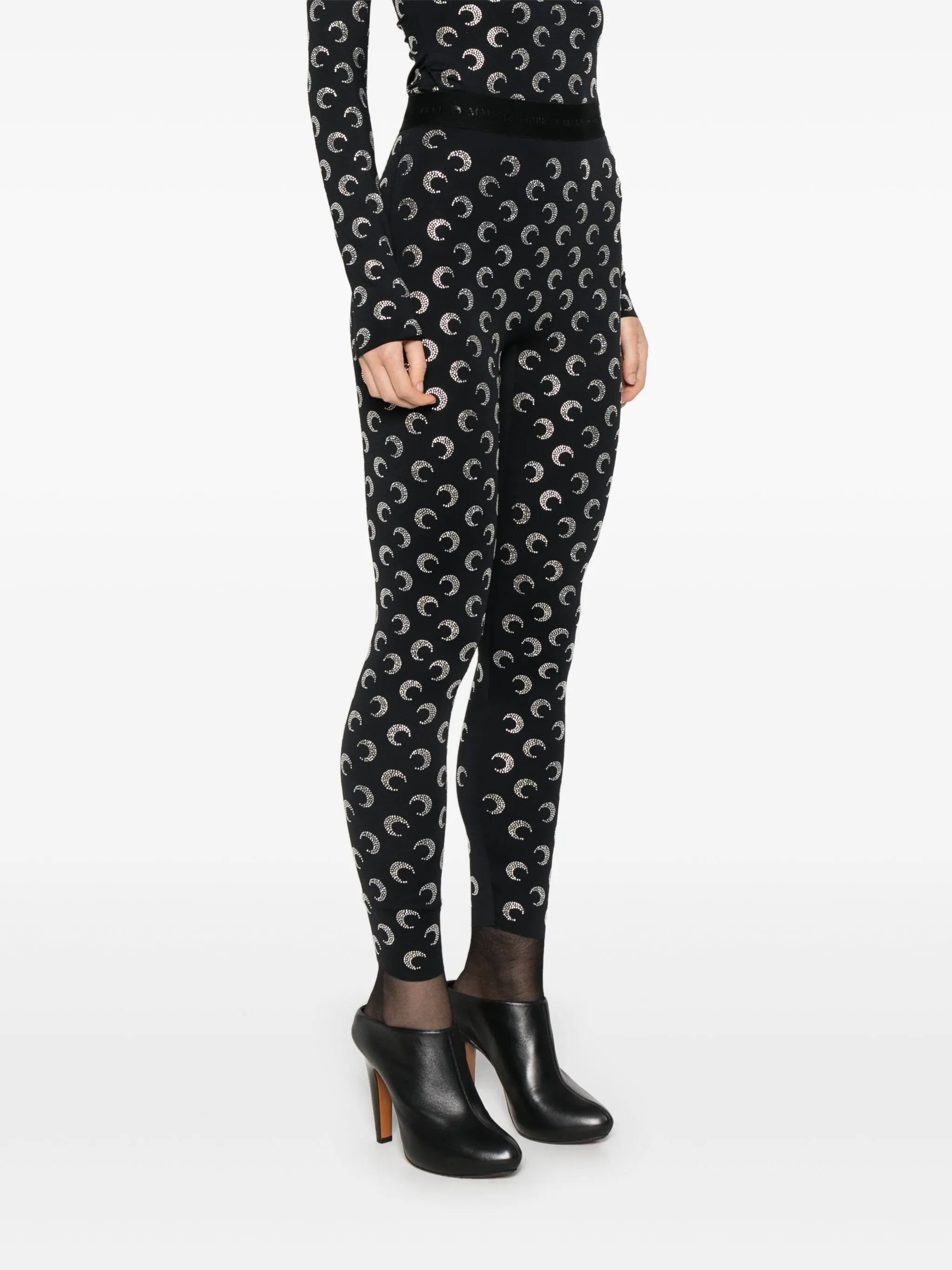 Crescent Moon-embellished leggings