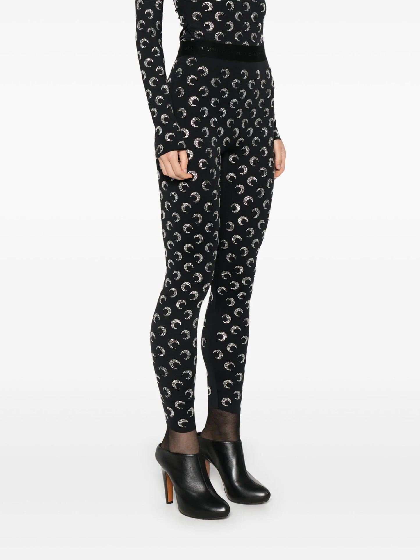 Crescent Moon-embellished leggings
