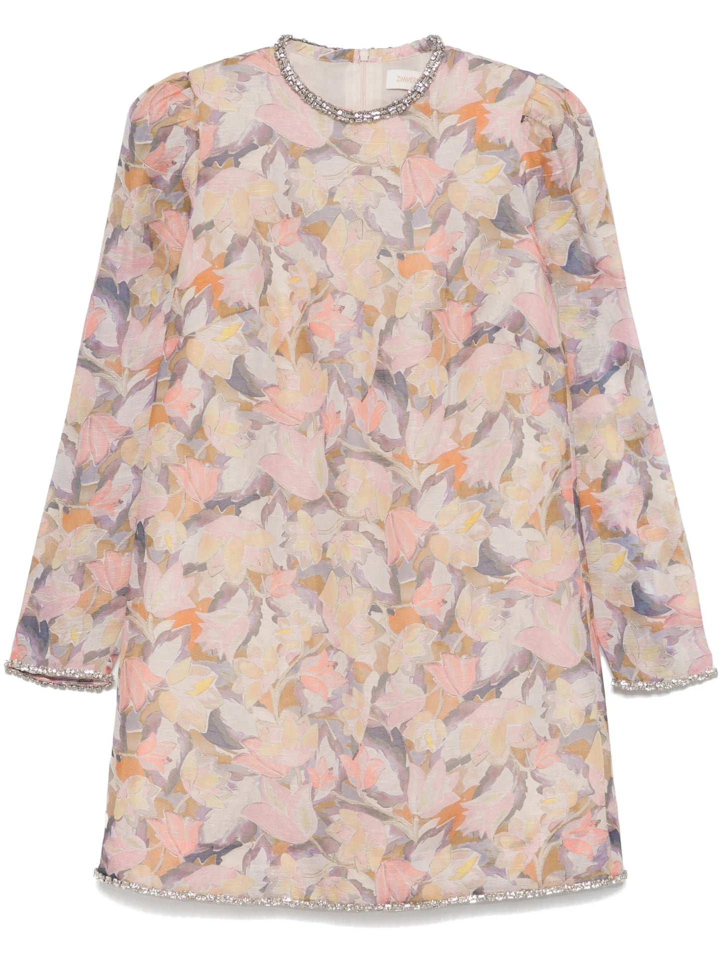 diamante-trim mini dress