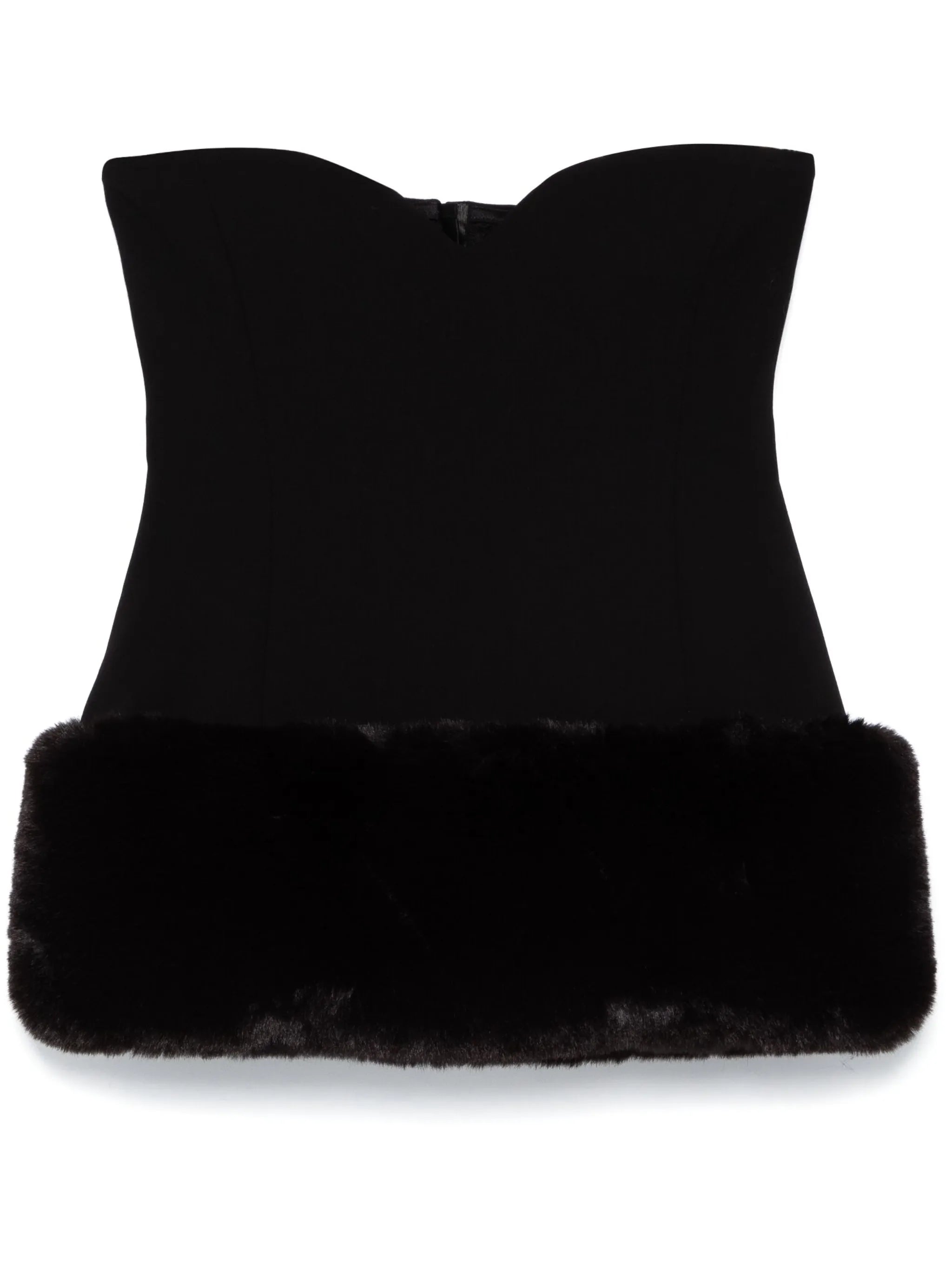 faux-fur trim corset