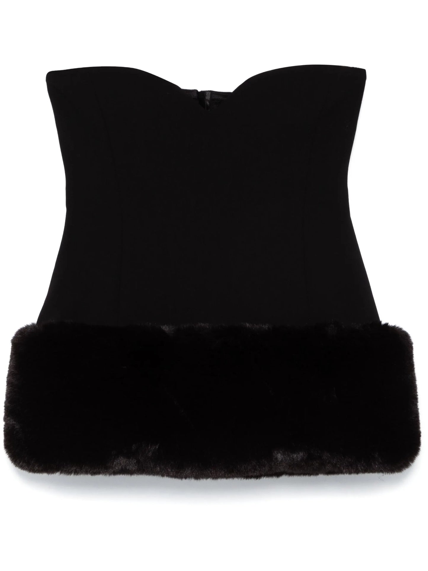 faux-fur trim corset