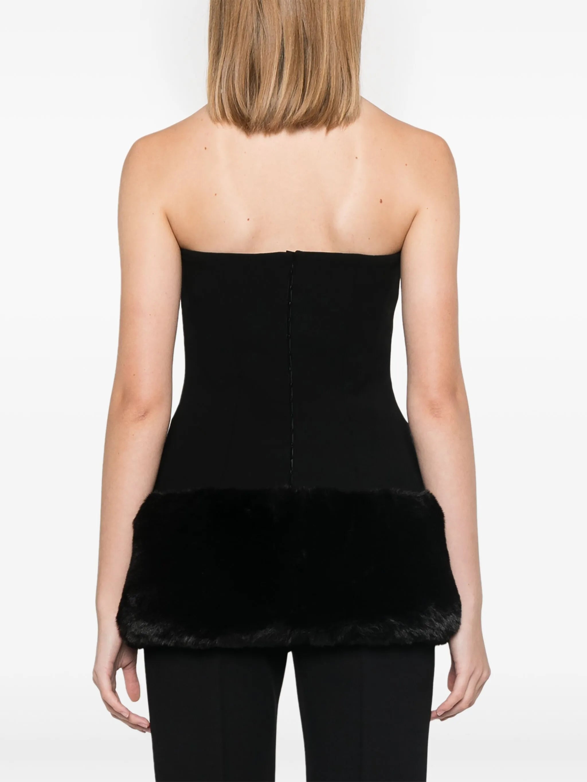 faux-fur trim corset