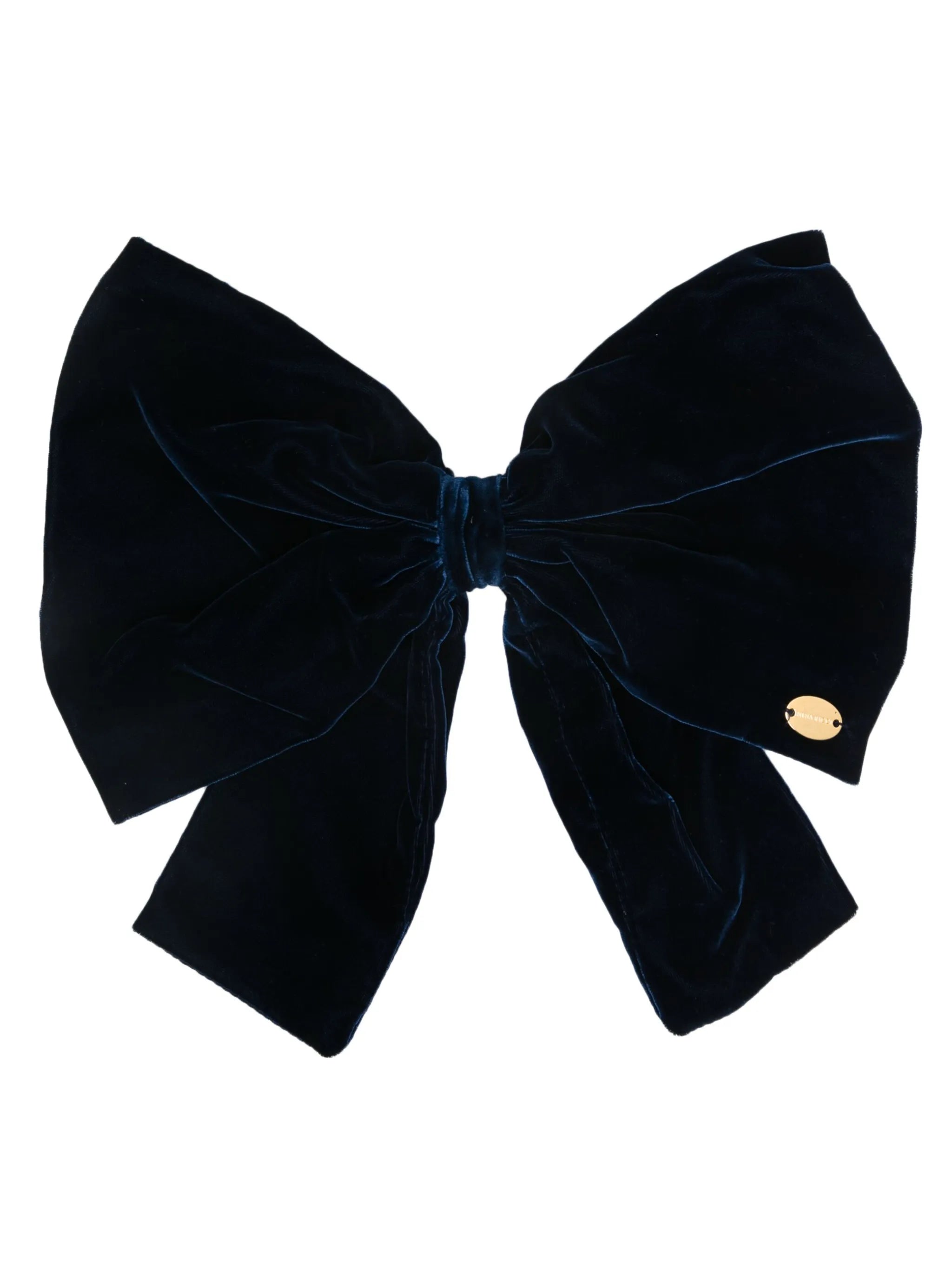 logo-plaque bow hair clip