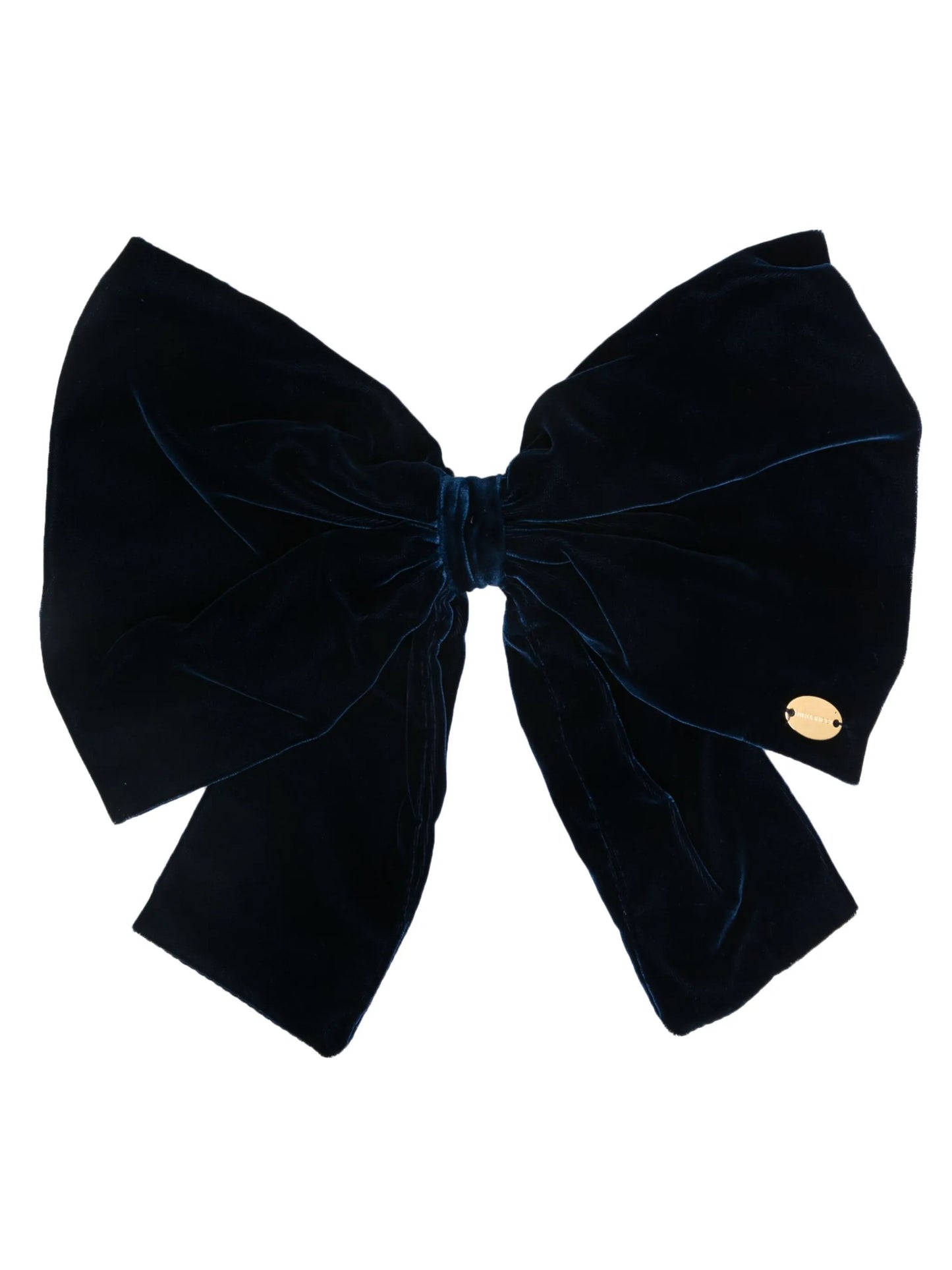 logo-plaque bow hair clip