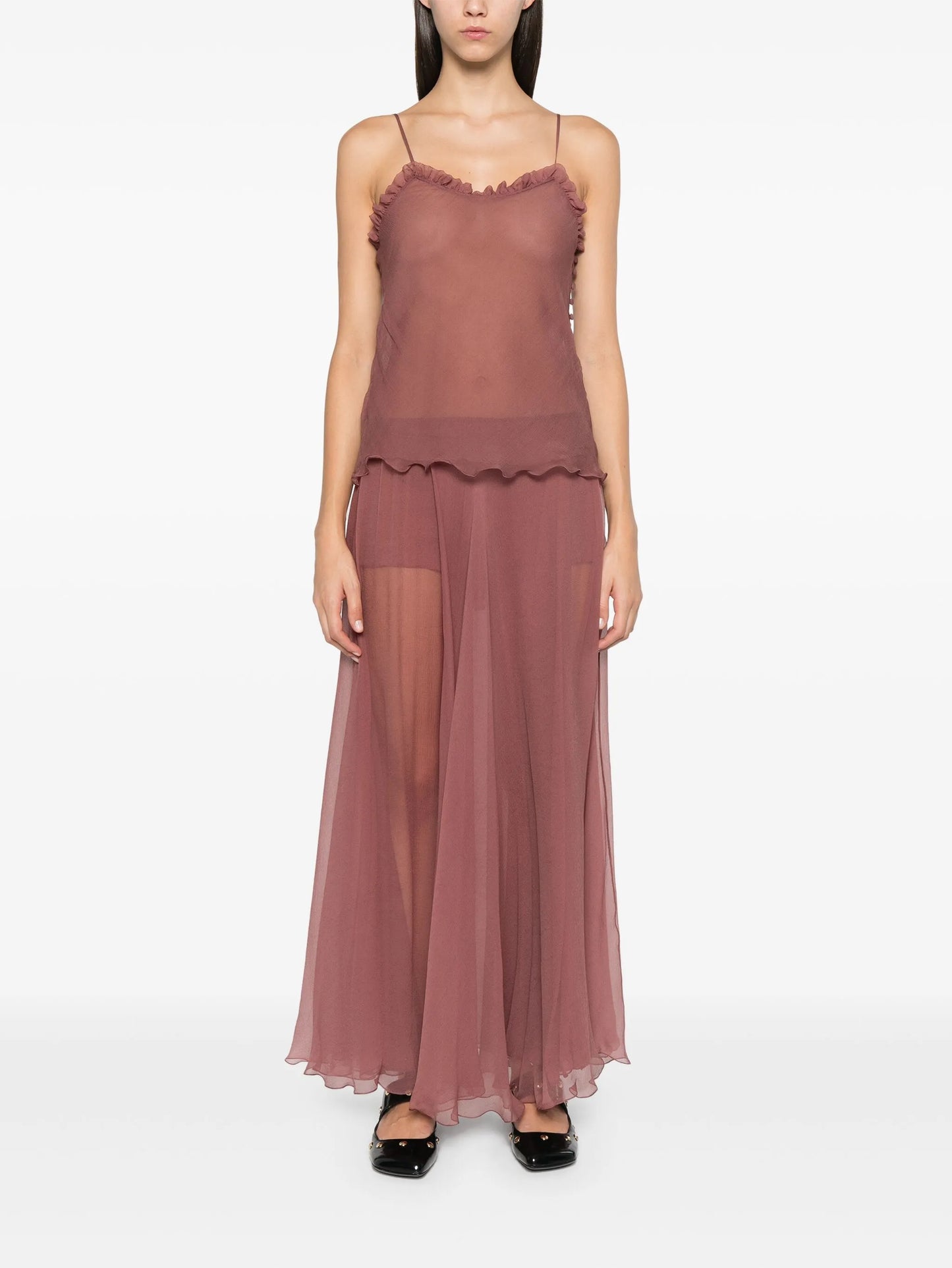Flou midi skirt