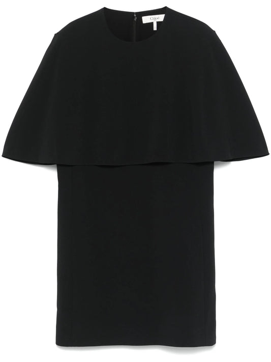 crepe cape mini dress