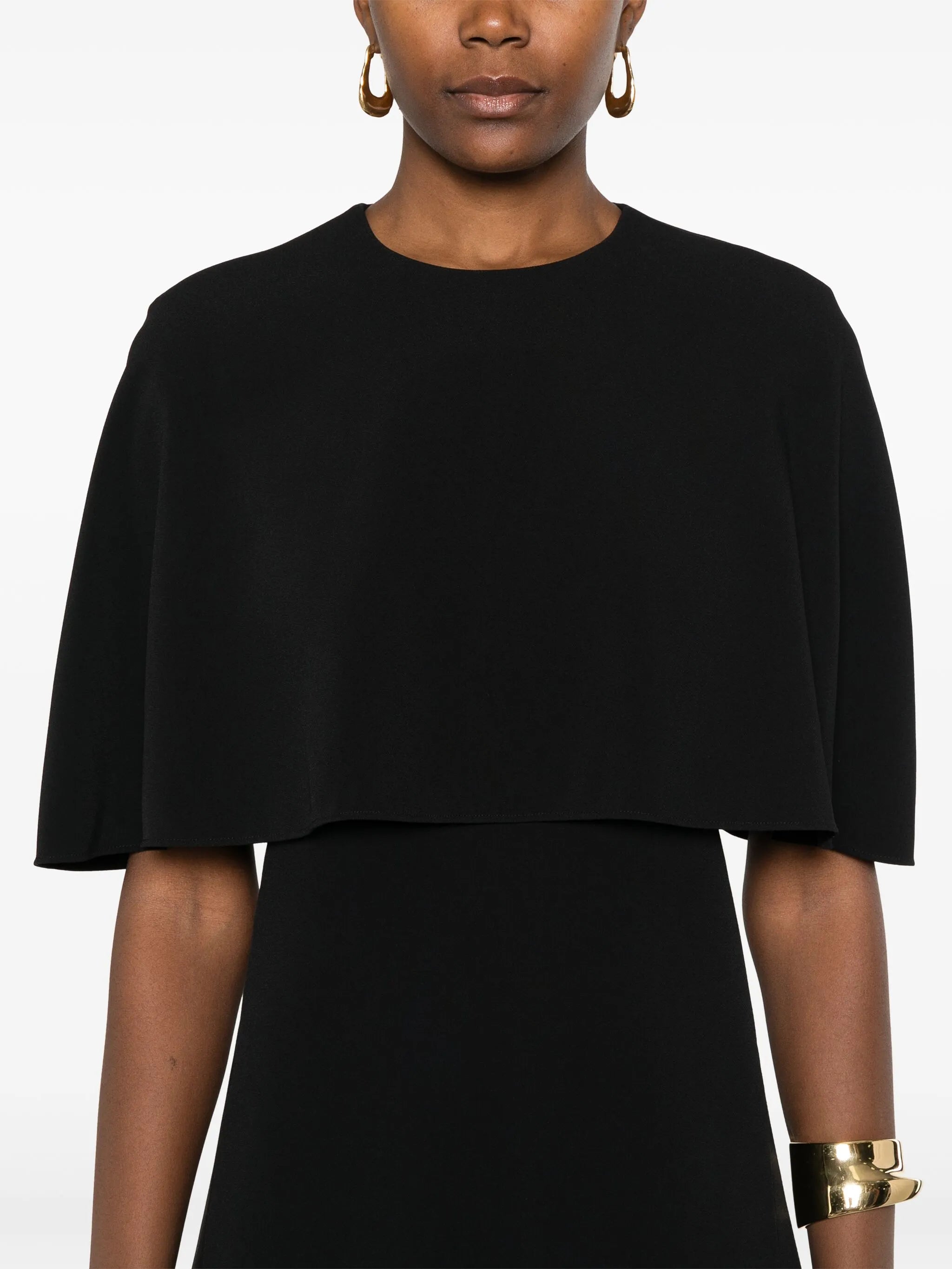 crepe cape mini dress