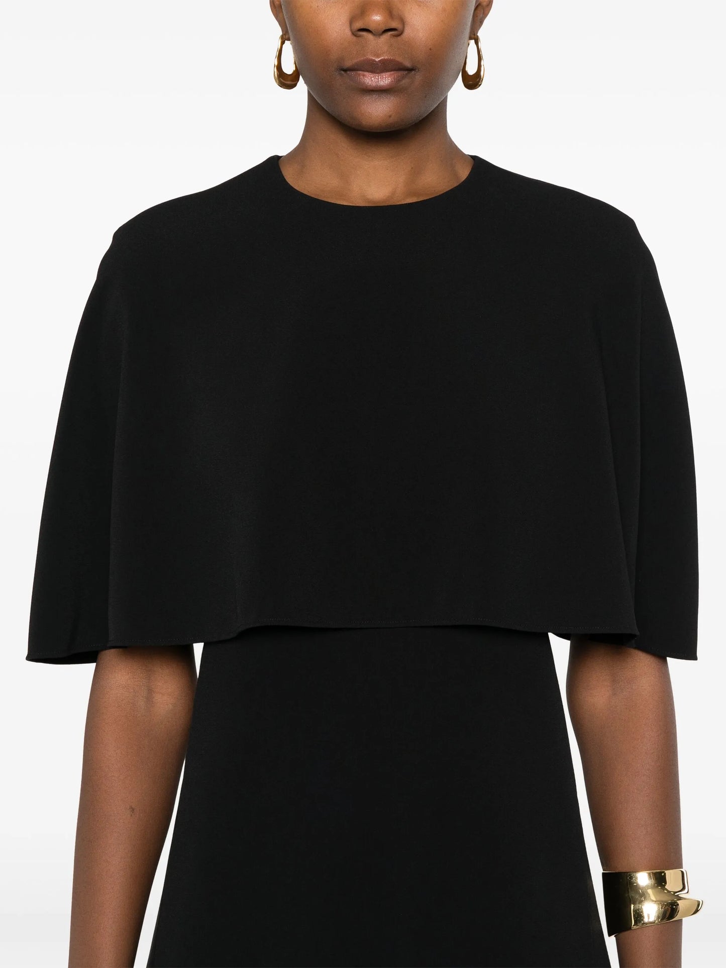 crepe cape mini dress