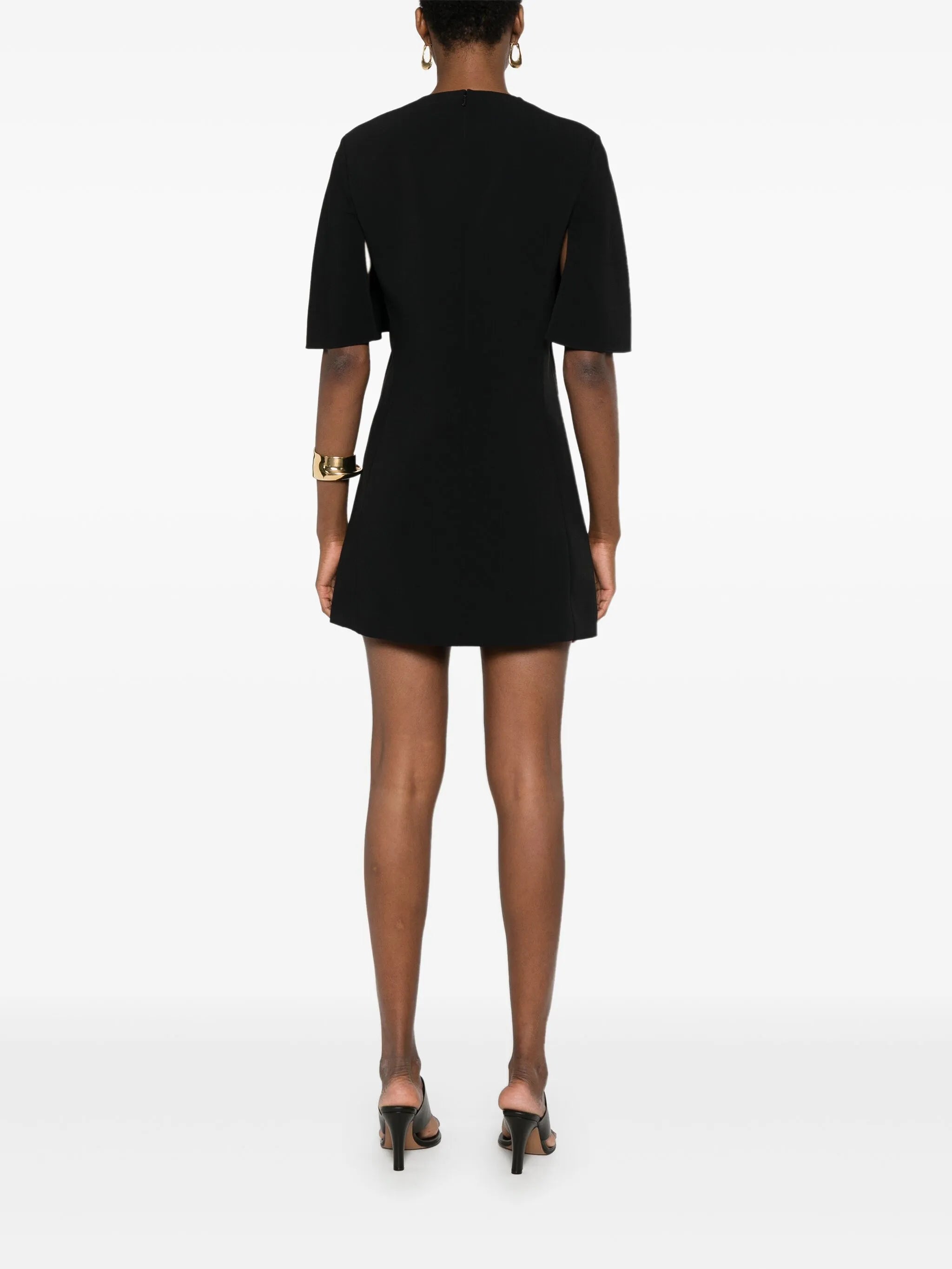 crepe cape mini dress