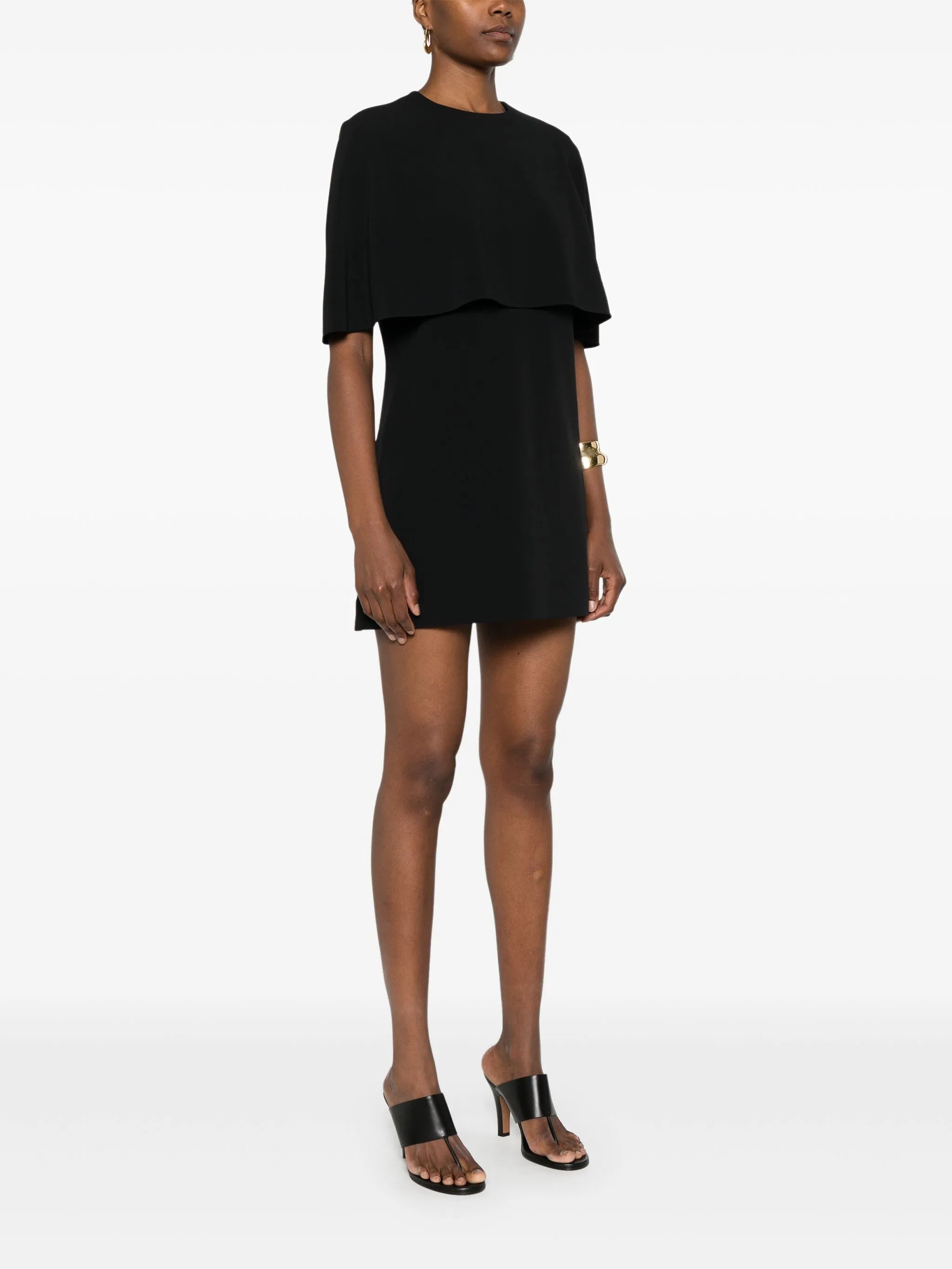 crepe cape mini dress