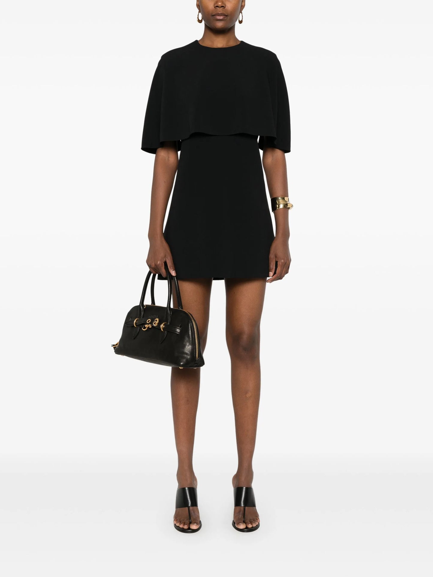 crepe cape mini dress