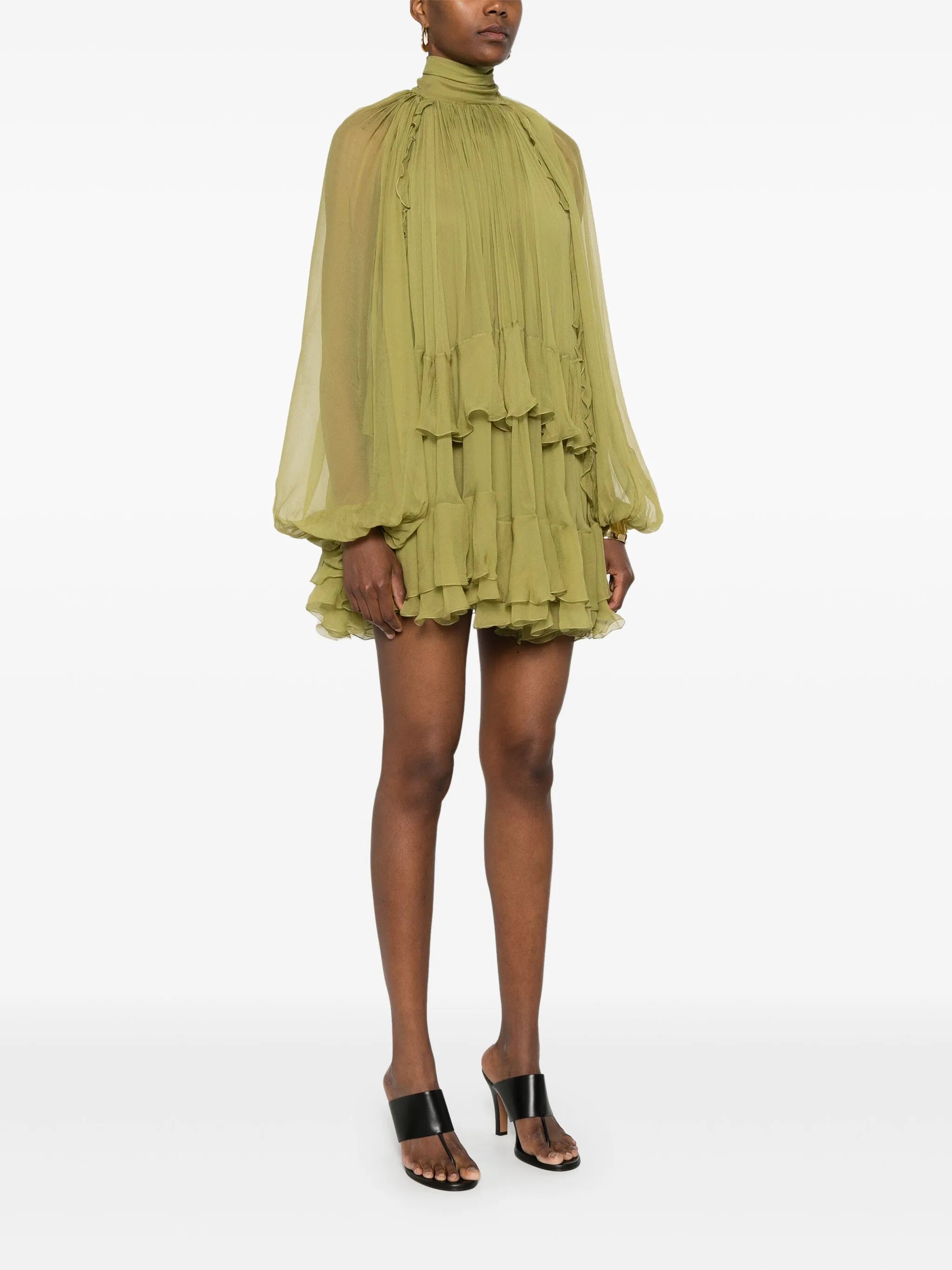 ruffled mini dress