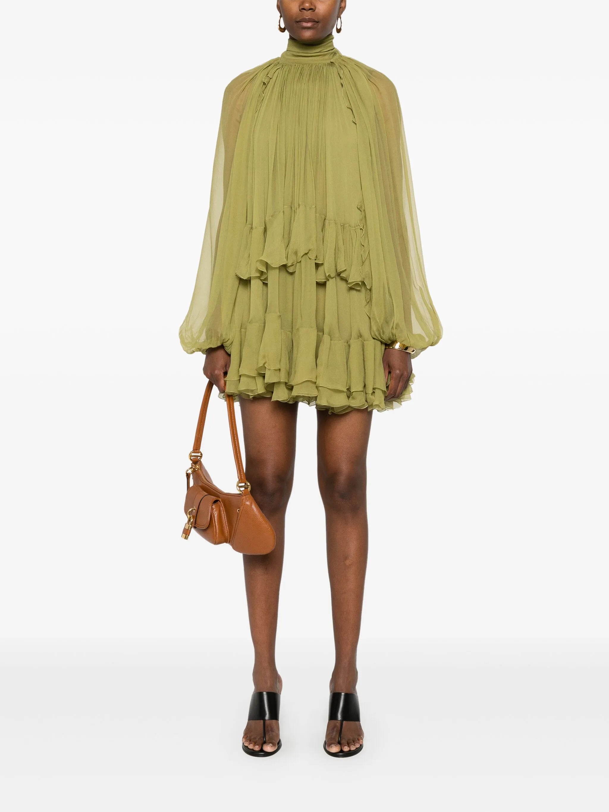 ruffled mini dress
