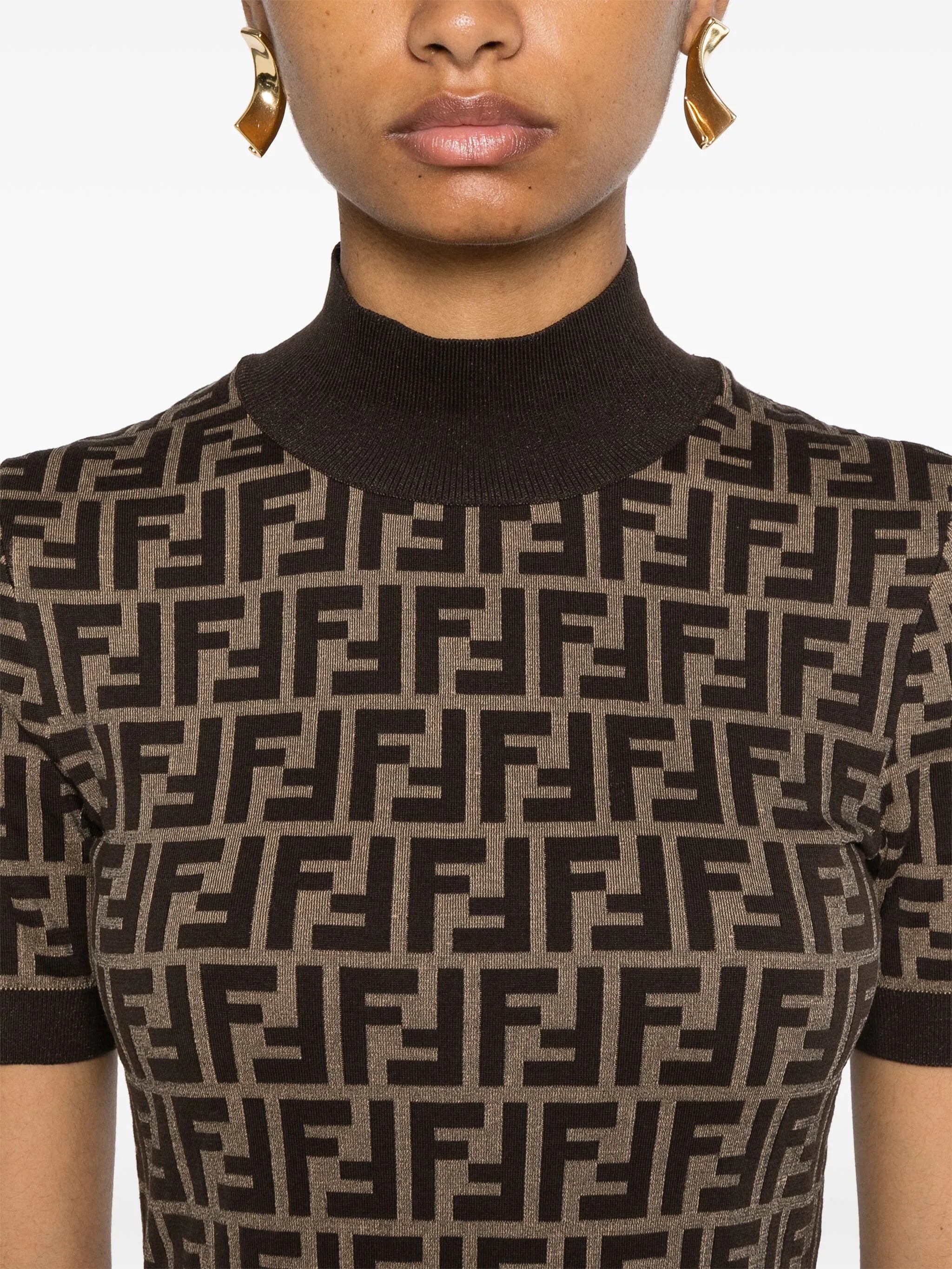 FF-jacquard midi dress