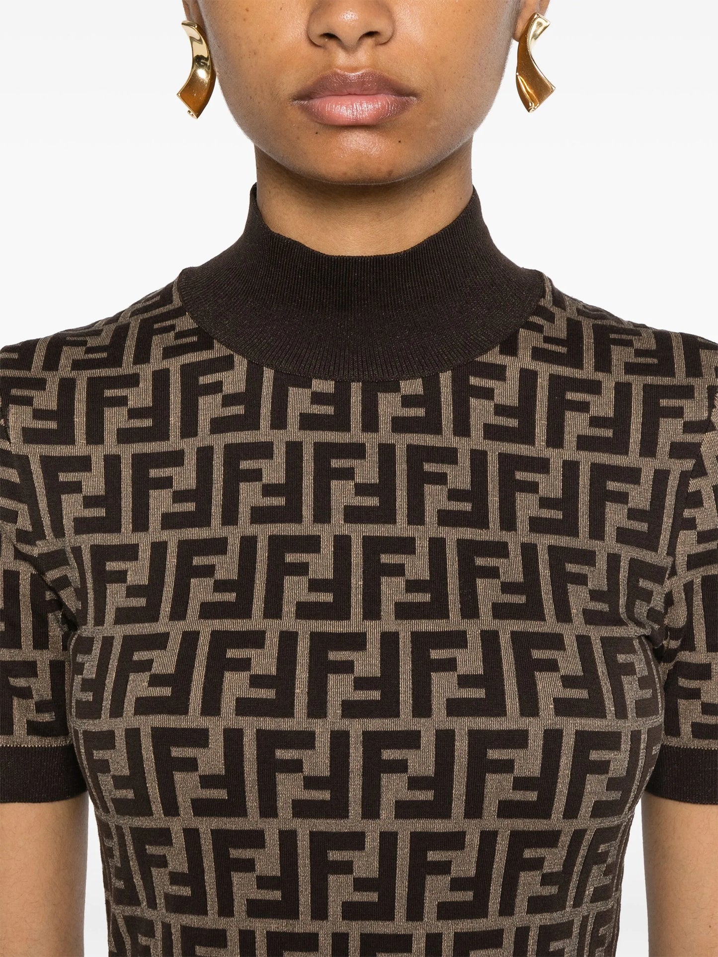 FF-jacquard midi dress