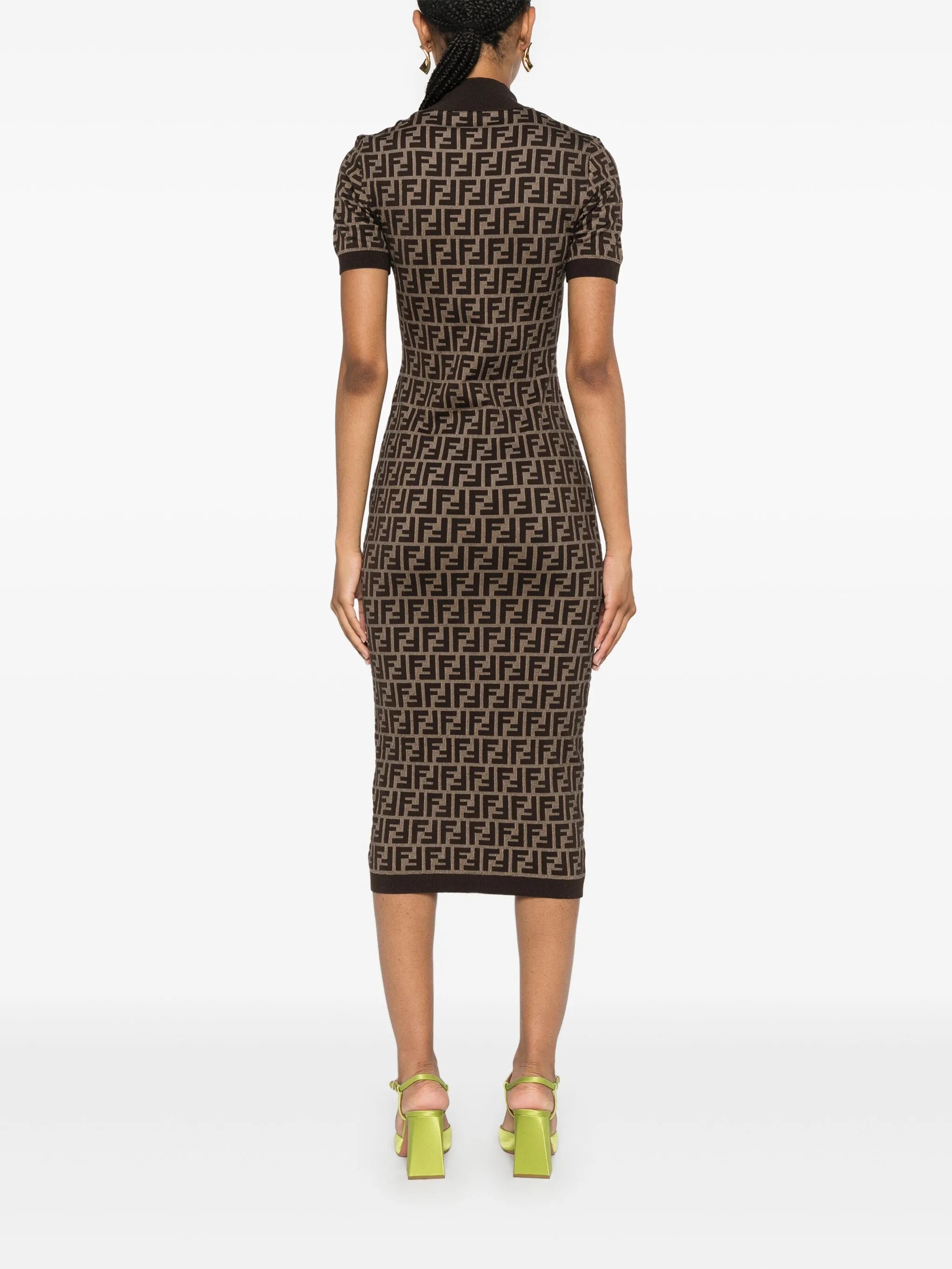 FF-jacquard midi dress