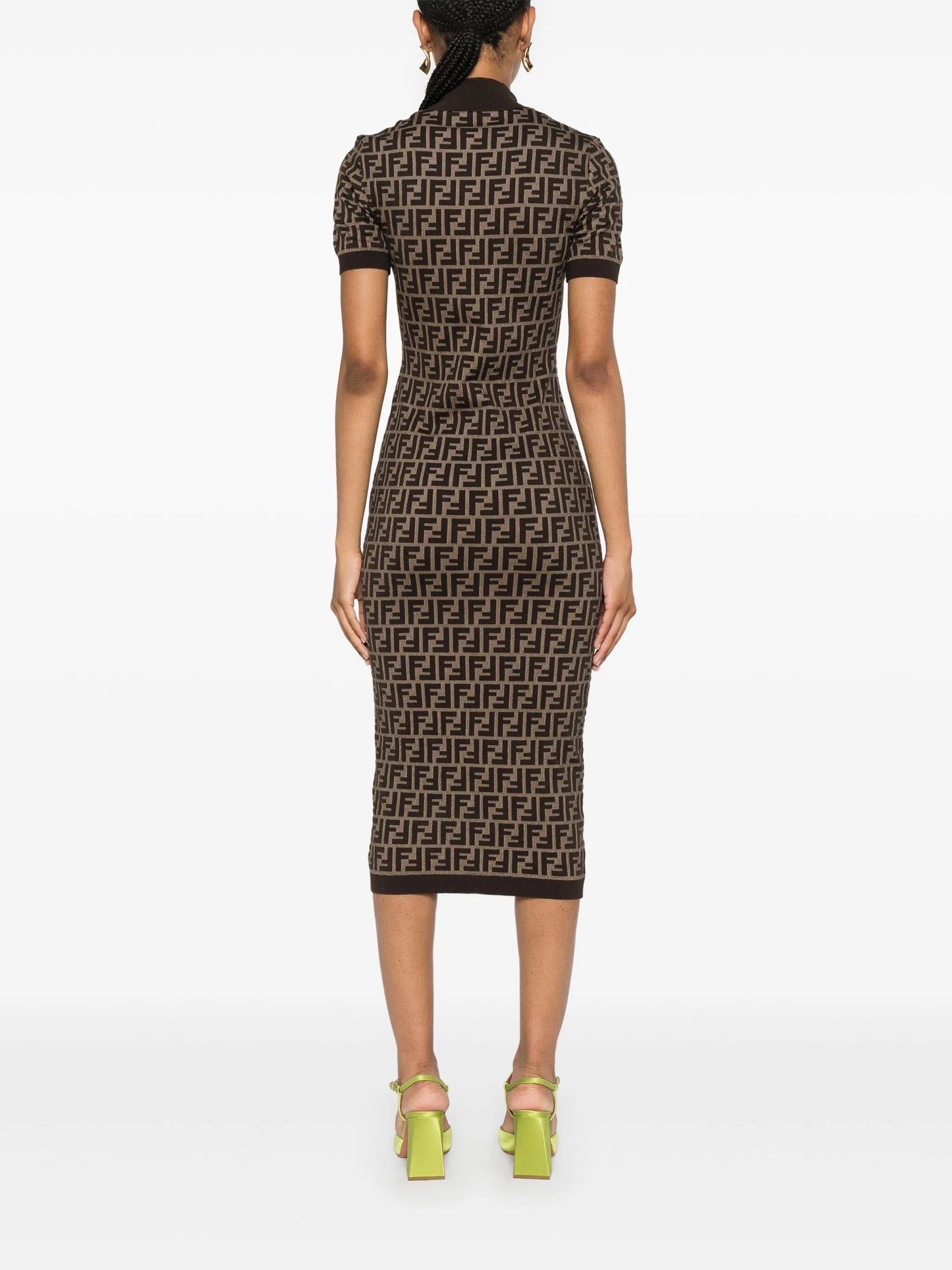 FF-jacquard midi dress