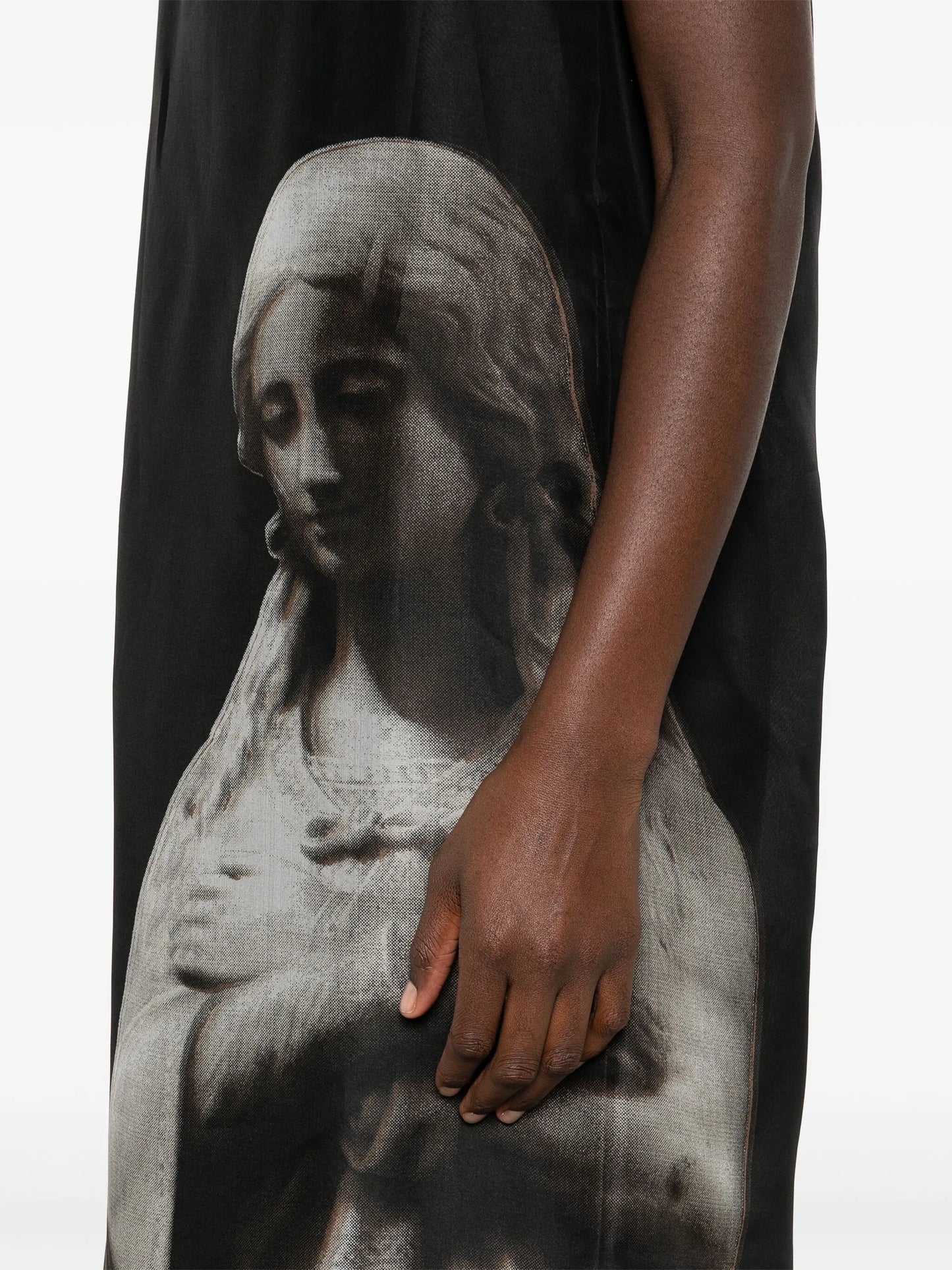 Roman statue-print midi dress